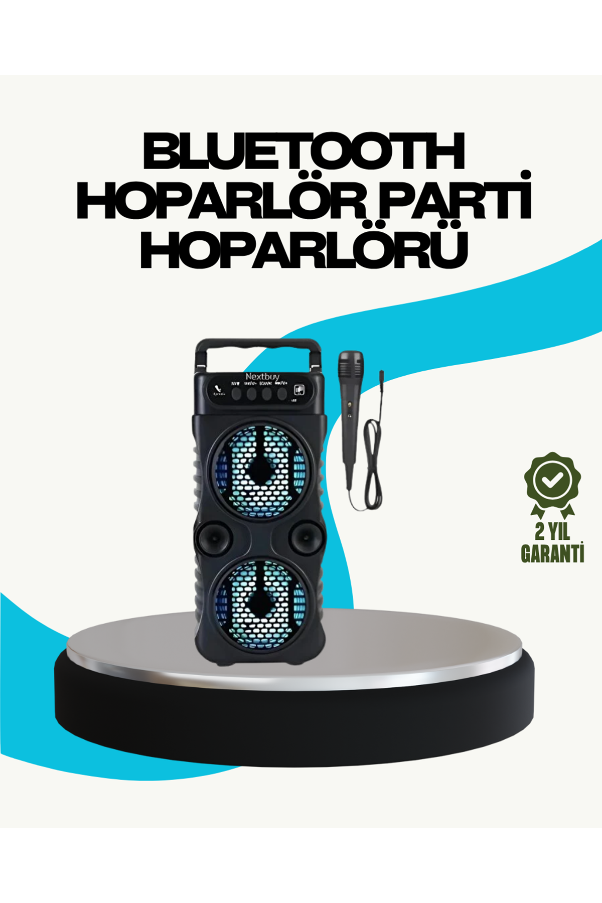 LED Işıklı Kablosuz Hoparlör – Bluetooth, FM Radyolu, Taşınabilir Şarjlı