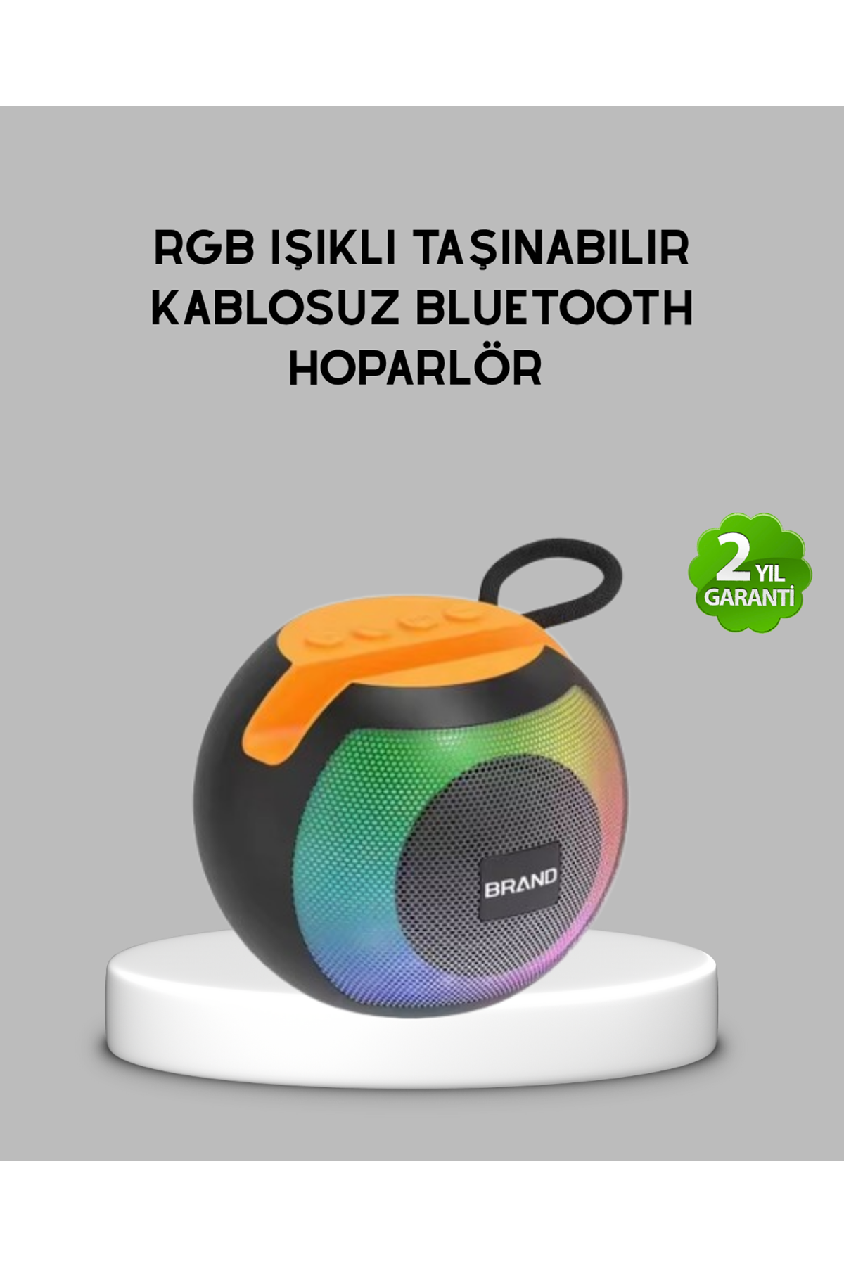 Bluetooth 5.0 Hoparlör – RGB Işıklı, Güçlü Bas ve 360° Surround Ses