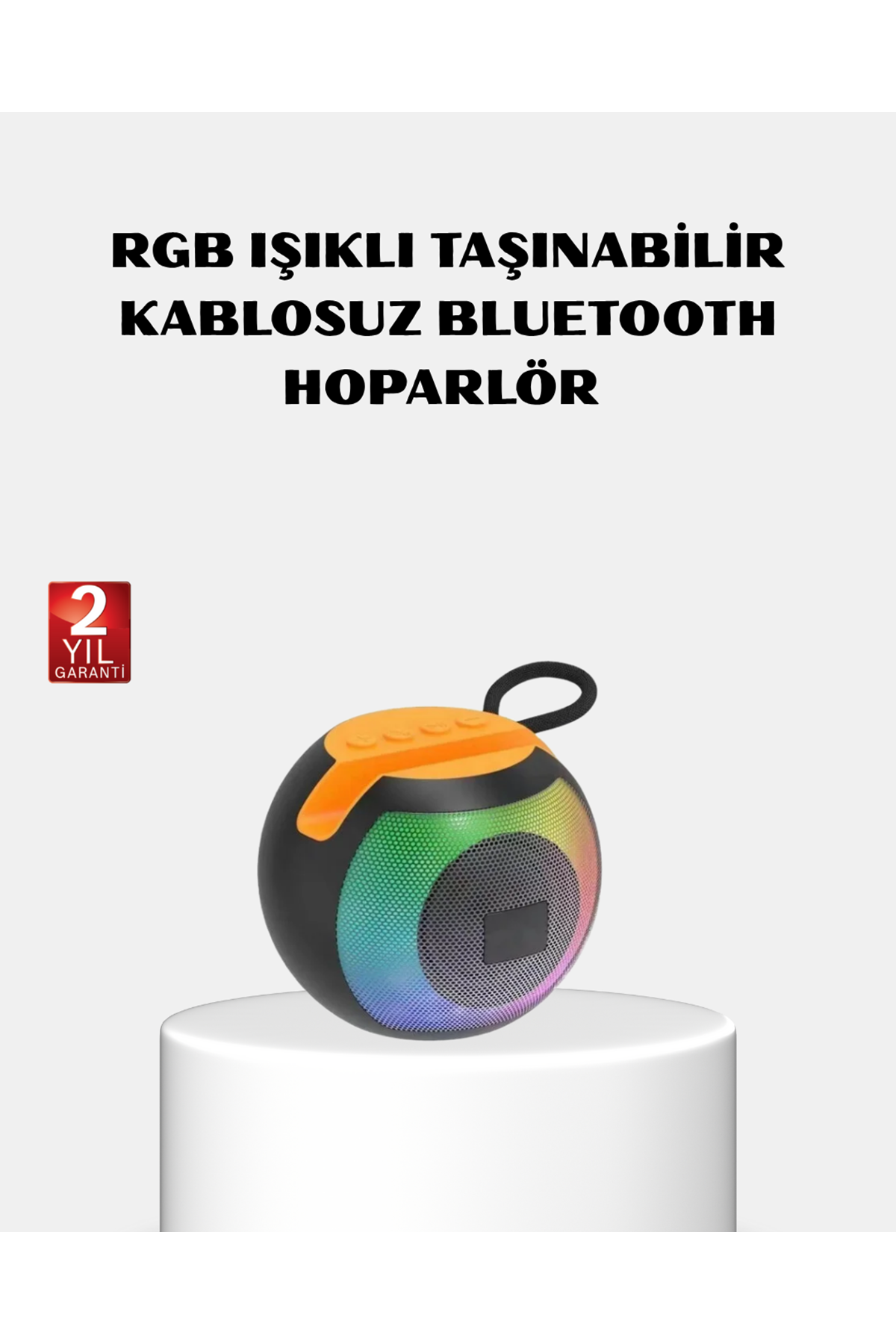 RGB Işıklı Bluetooth Hoparlör – 360° Stereo Ses ve 8 Saat Çalma Süresi