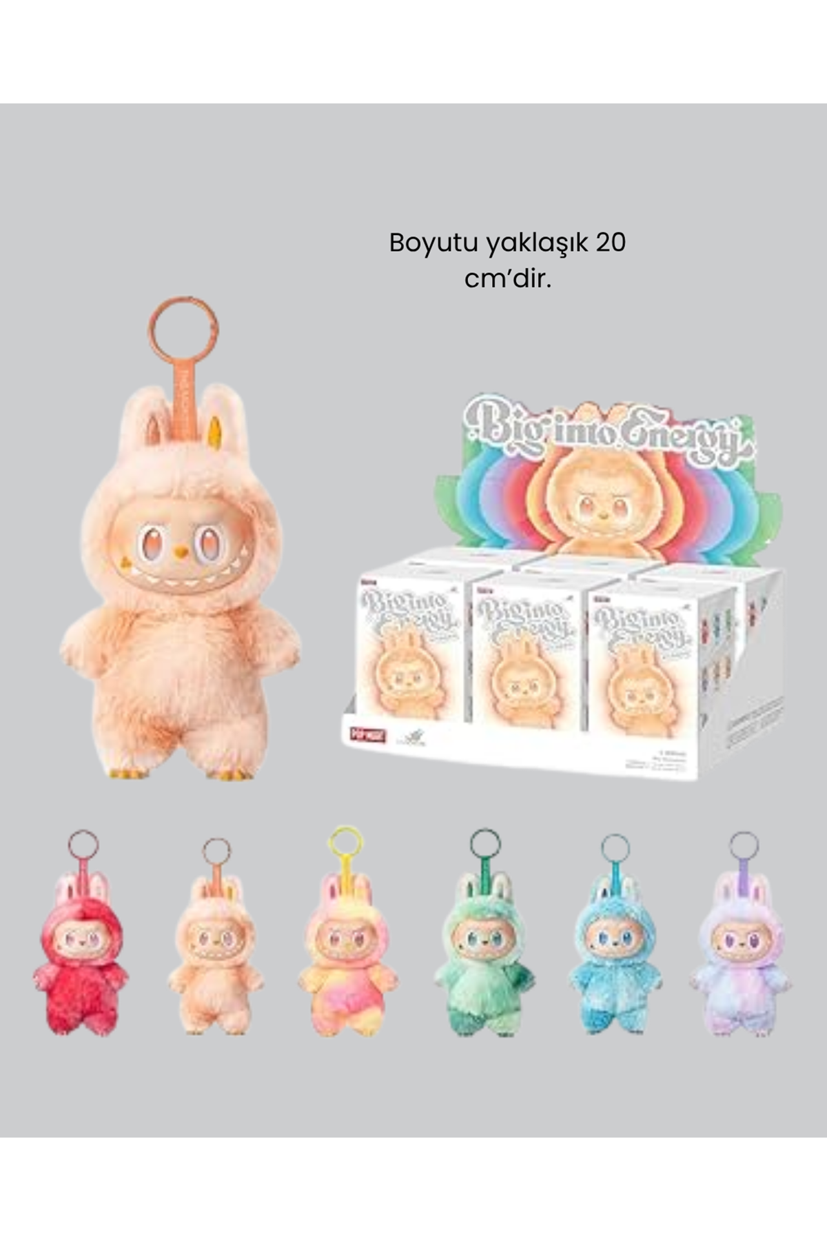 Dekoratif Yumuşak Labubu Peluş Figür – Koleksiyonluk ve Çocuklara Uygun Hediye 20 cm
