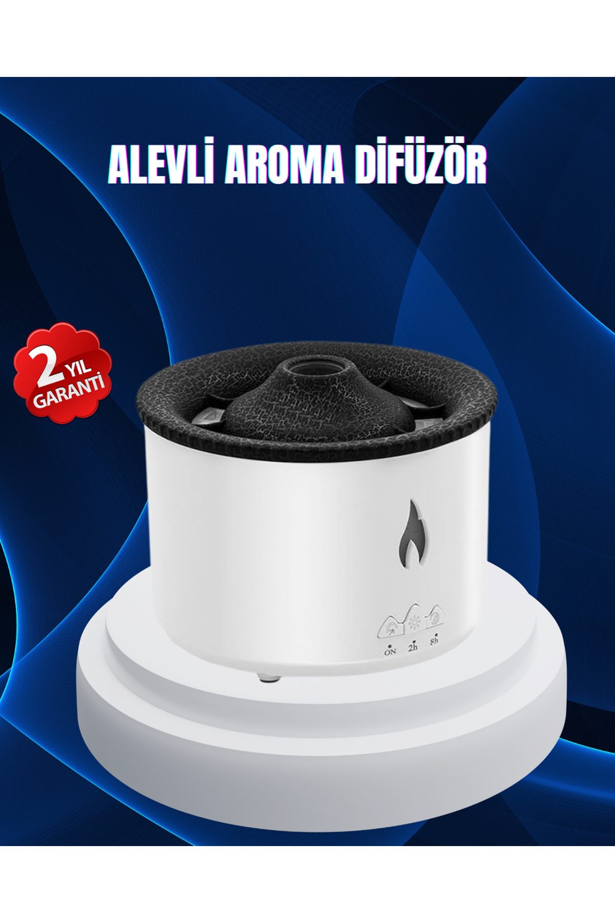3D Alev Işıklı Aromaterapi Makinesi – 360 ml Su Kapasiteli Sessiz Difüzör