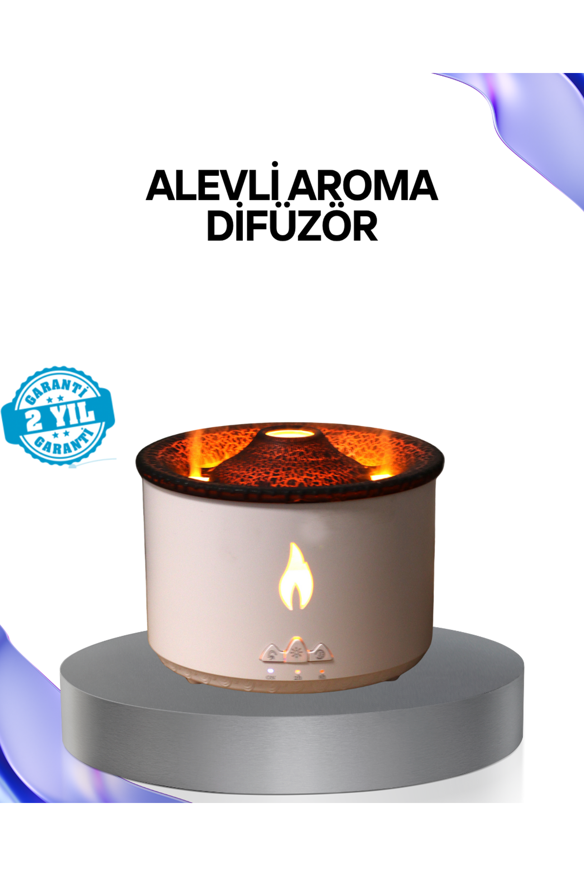 Volkan Efektli Aroma Difüzörü – Sessiz Çalışma, Otomatik Kapanma ve LED Işık
