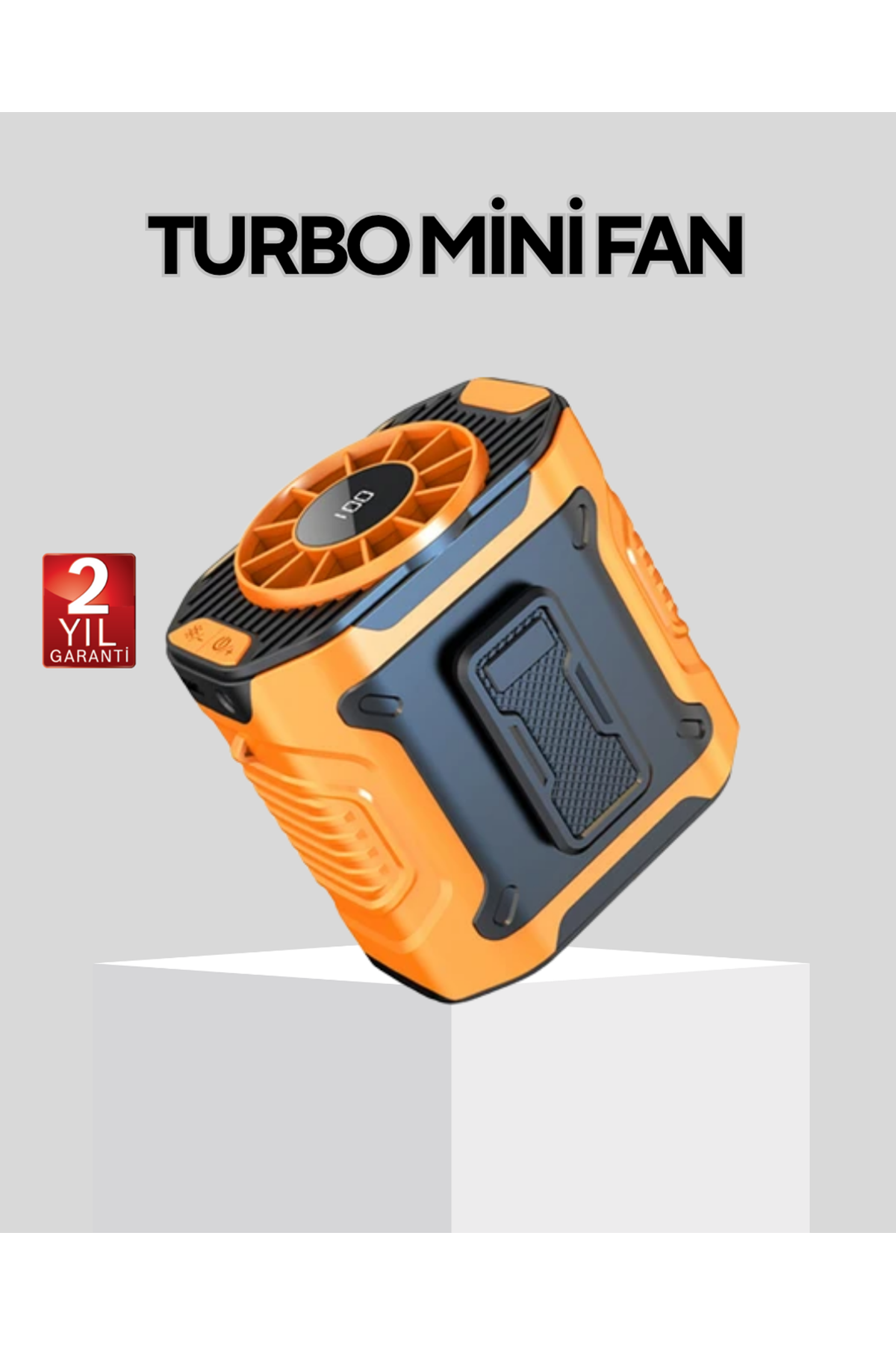 Dijital Ekranlı Turbo Mini Fan – 3 Kademeli Hız, Sessiz Çalışma ve Type-C Şarj