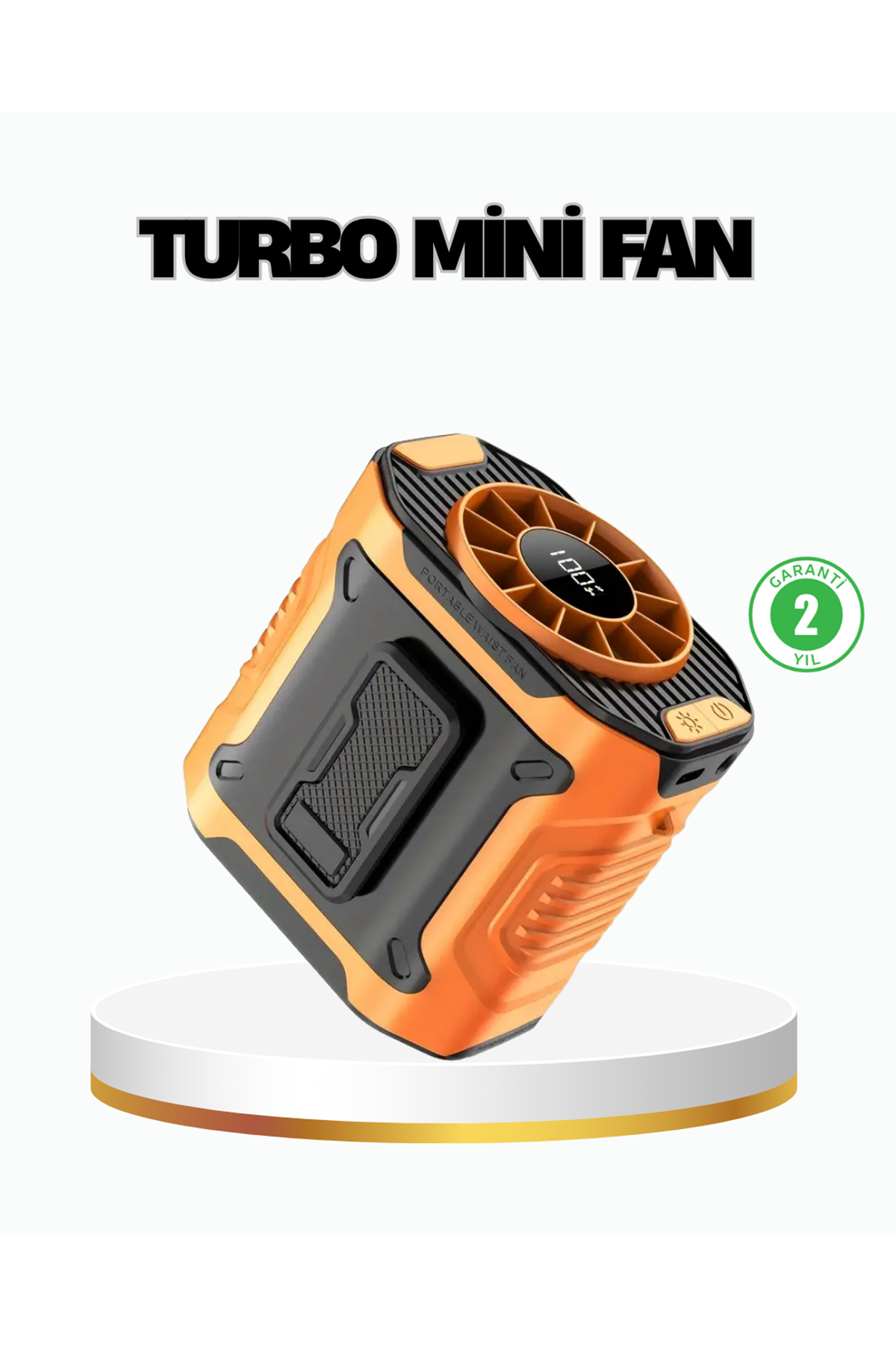 Turbo Mini Taşınabilir Fan – 100 Kademeli Dijital Hız Kontrolü ve Type-C Şarj