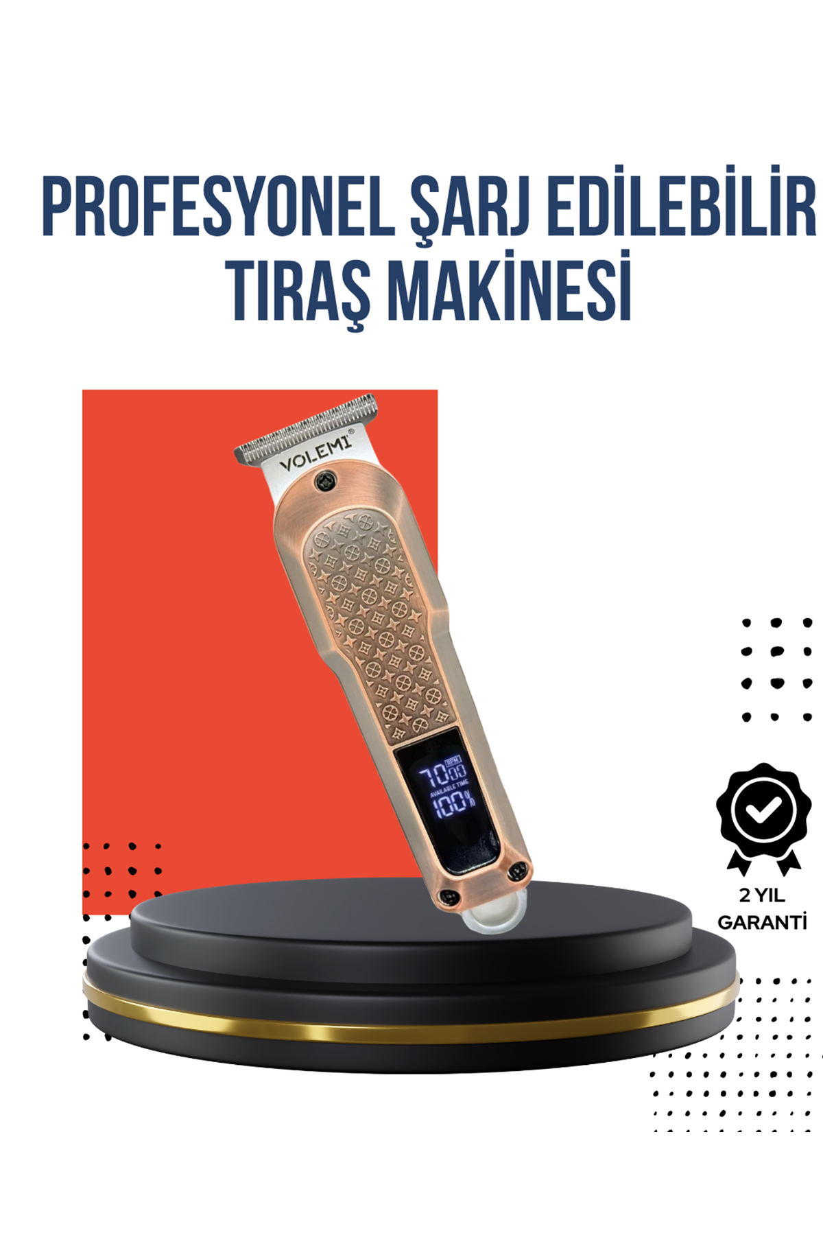 Profesyonel Saç Tıraş Makinesi – 7000RPM Güçlü Motor ve 4 Kademeli Ayar