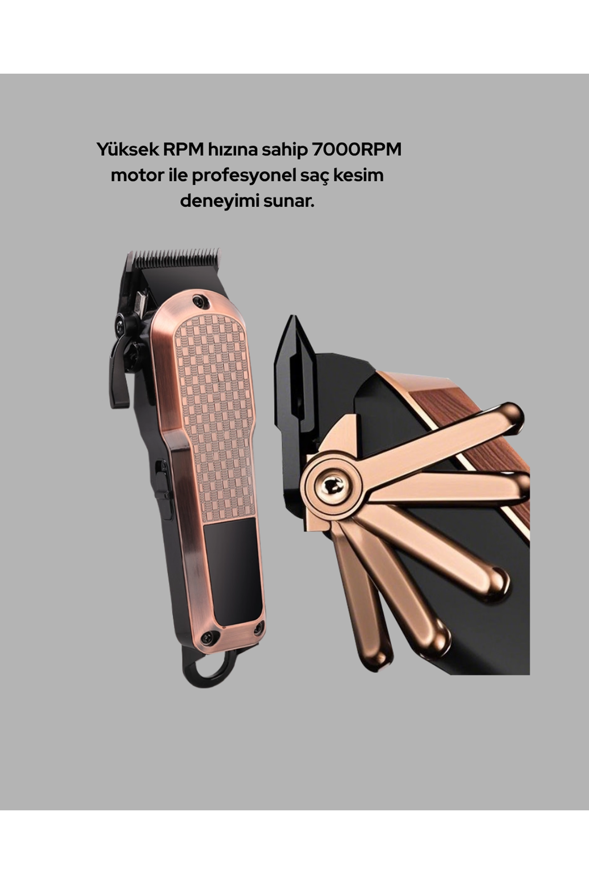 Profesyonel Saç Tıraş Makinesi – 7000RPM Güçlü Motor ve 4 Kademeli Ayar
