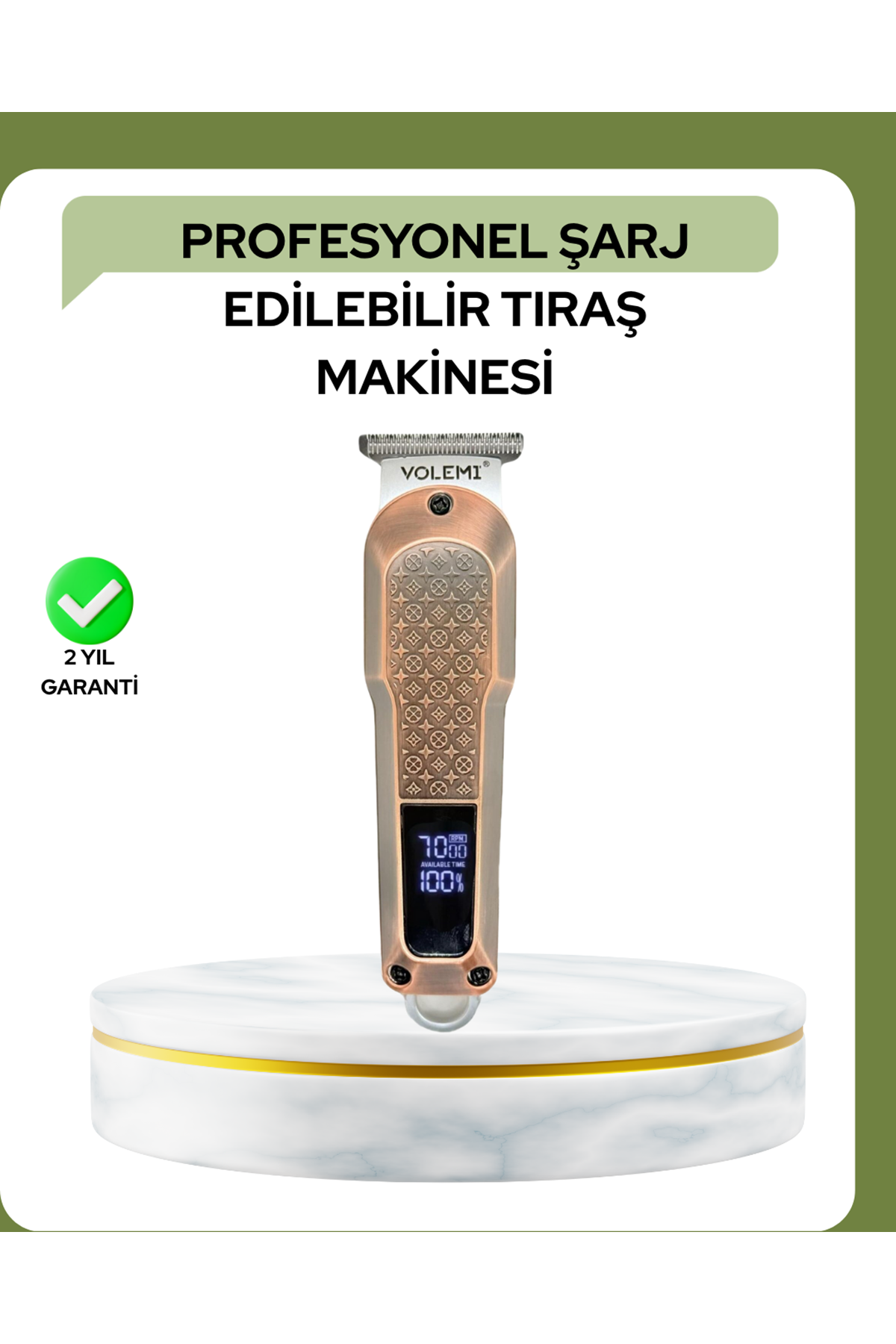 Profesyonel 7000RPM Saç Kesim Makinesi – Type-C Şarjlı, LCD Ekranlı, 4 Kademeli Ayar