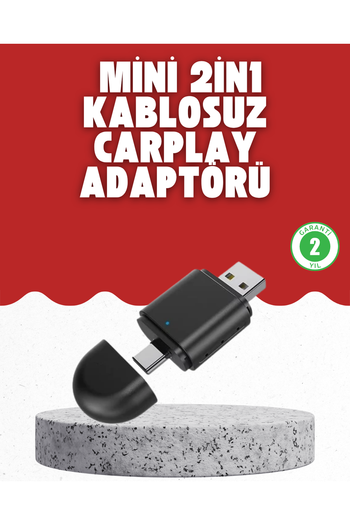 Kablosuz CarPlay Dönüştürücü – Akıllı Tak & Çalıştır Araç Adaptörü