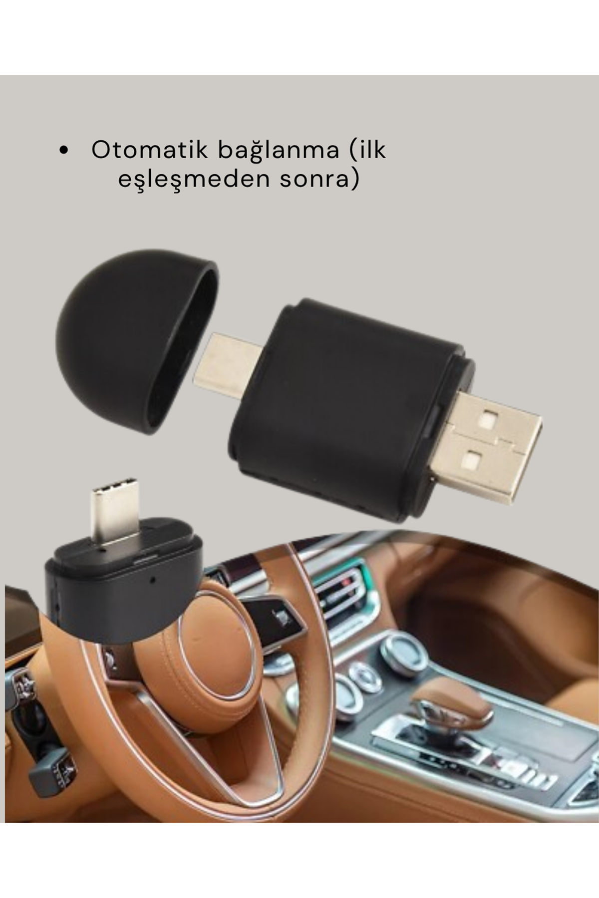 Kablosuz CarPlay Dönüştürücü – Akıllı Tak & Çalıştır Araç Adaptörü