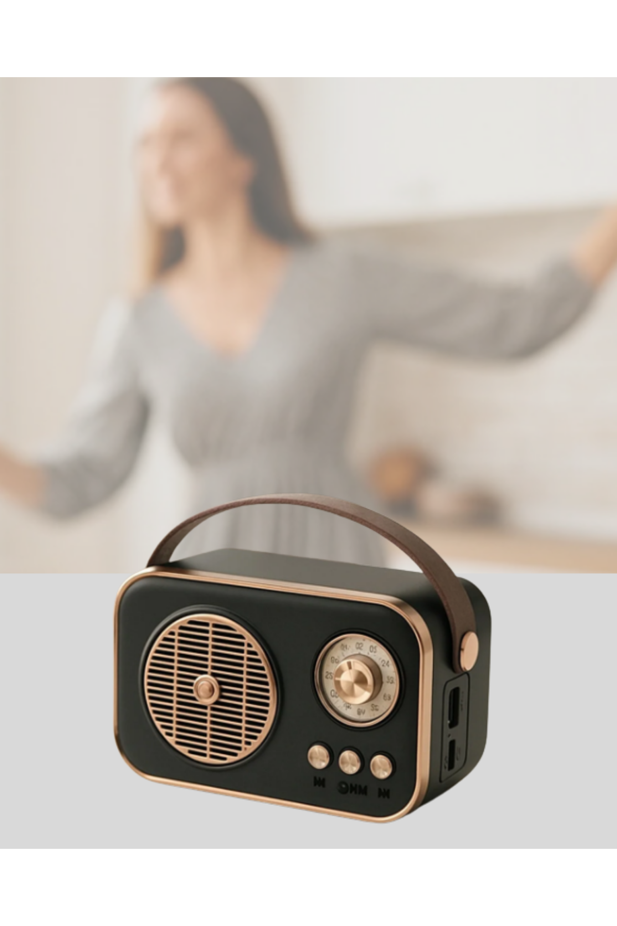 Retro Bluetooth Radyo – Nostaljik Tasarım, TF Kart ve USB Destekli