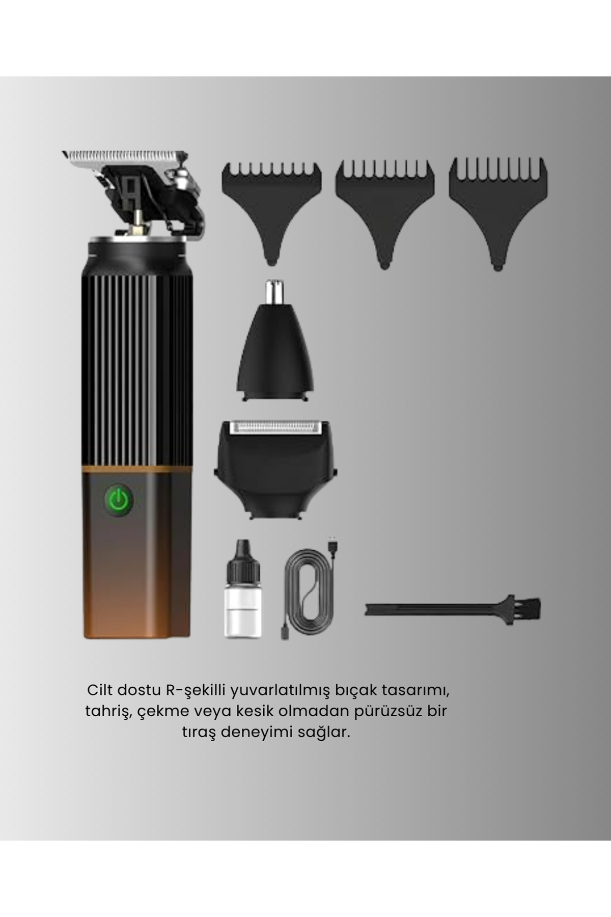 Erkekler İçin 3 in 1 Şarjlı Bakım Seti – 7300 RPM Güçlü Motor ve Sessiz Çalışma