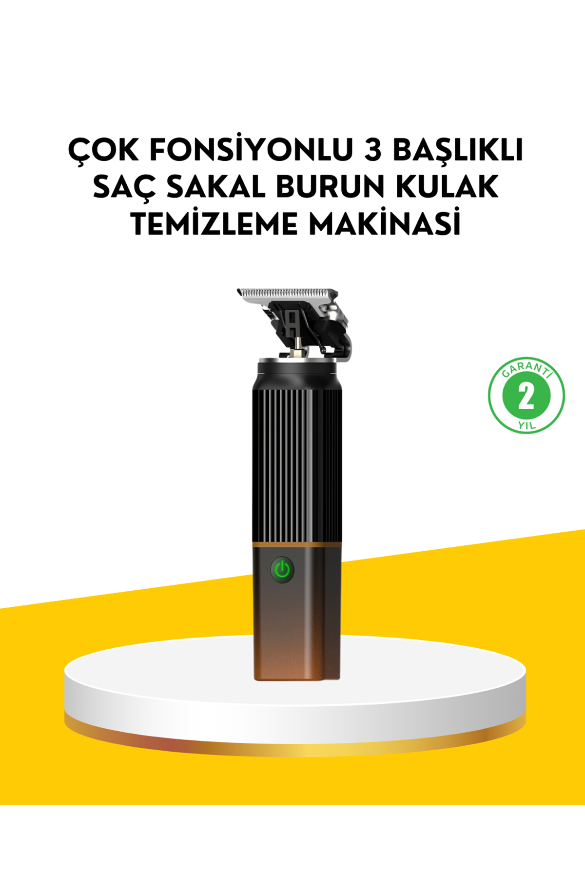 3’ü 1 Arada Şarjlı Erkek Bakım Seti – Saç, Sakal ve Burun Tüyü Kesme Makinesi