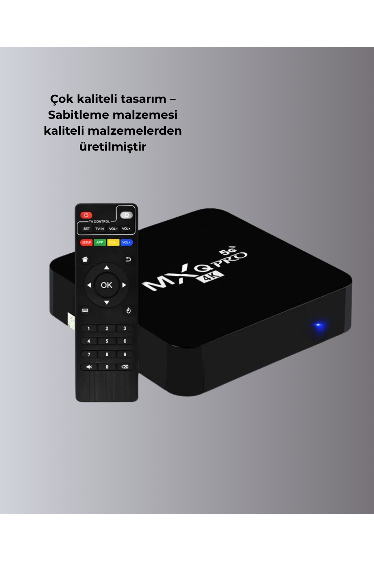 4K Android TV Box – Akıllı Medya Oynatıcı, 2GB RAM, 16GB Hafıza, Wi-Fi Destekli
