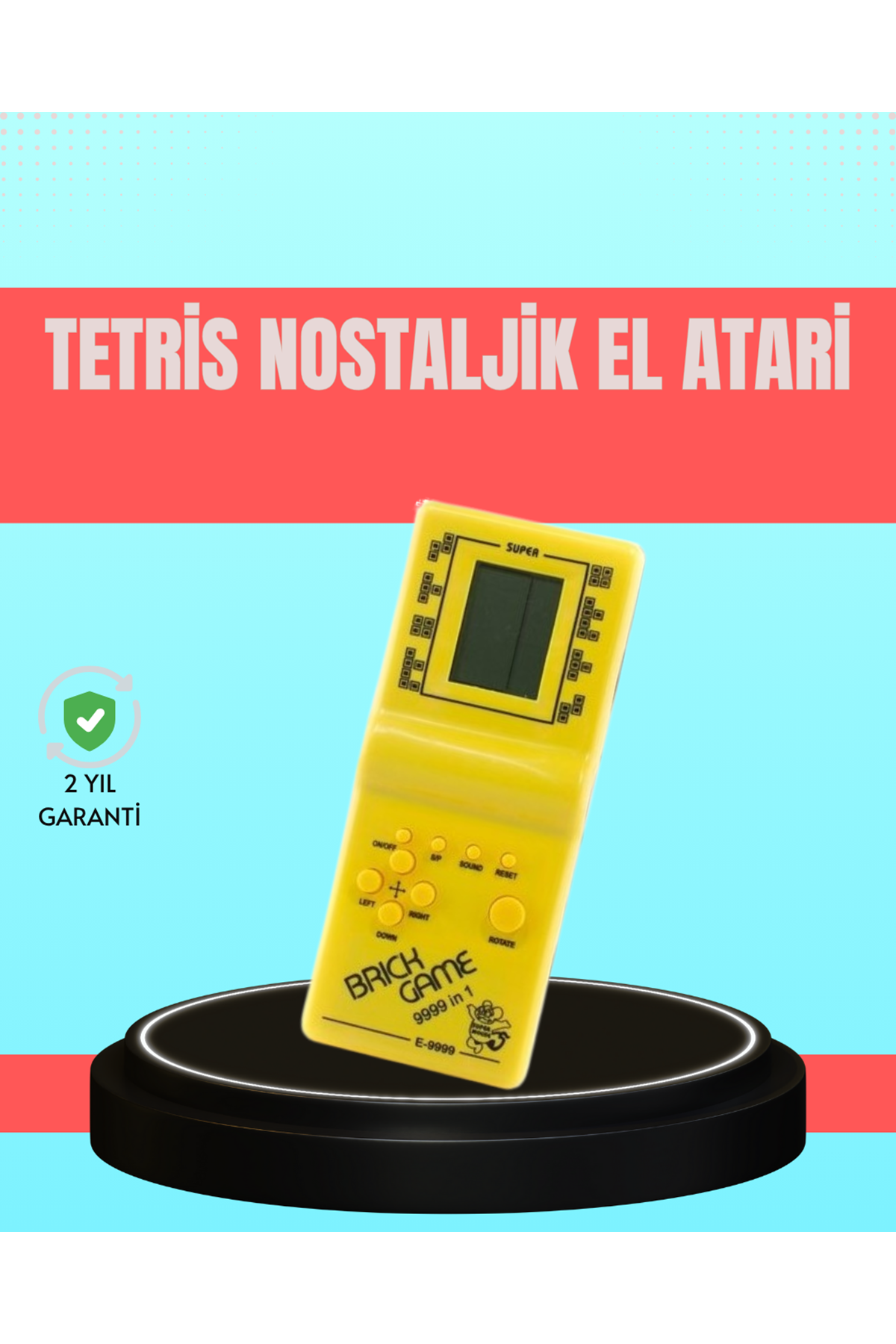 Retro Tetris El Aterisi – Pil ile Çalışan Taşınabilir Mini Oyun Konsolu