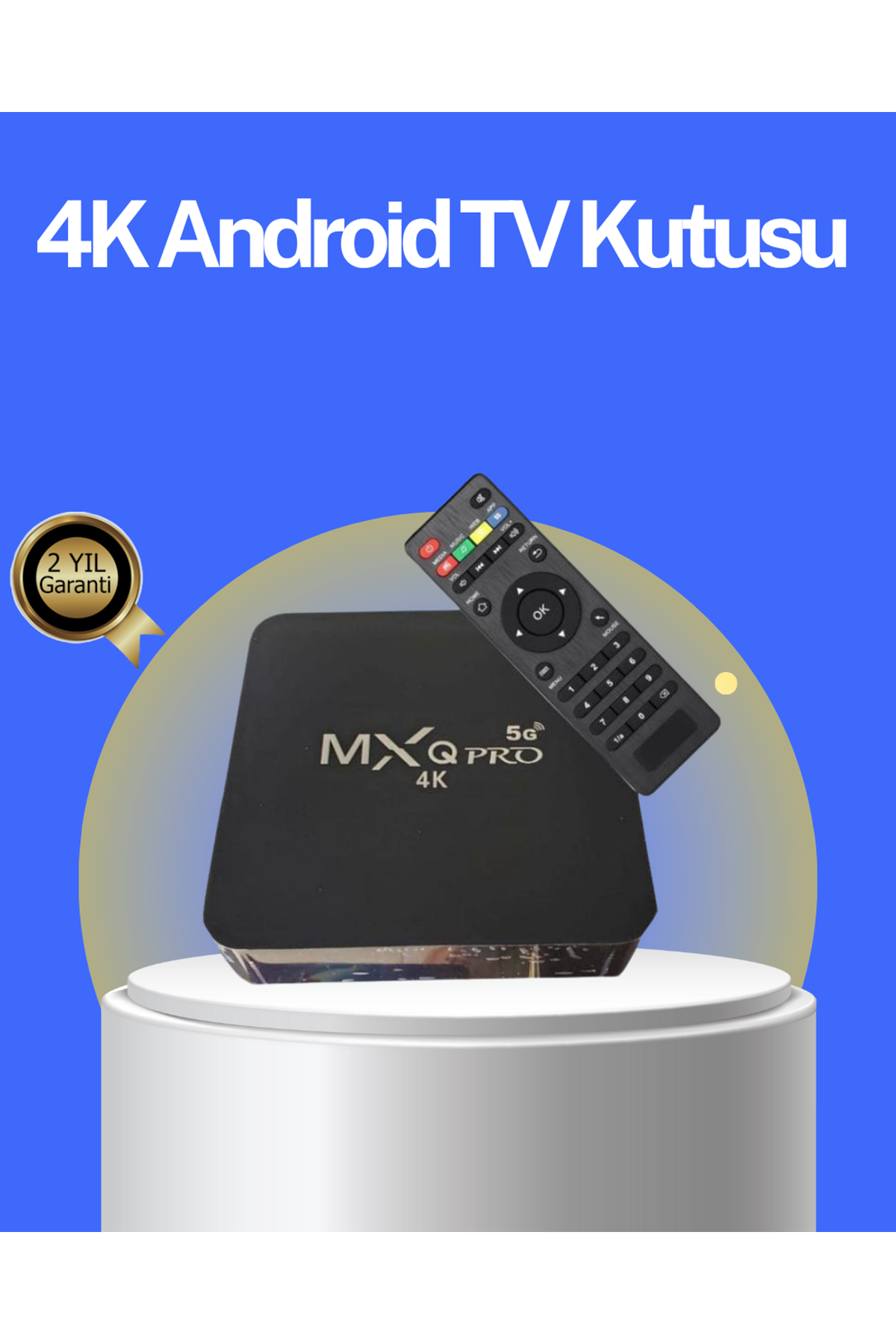 Akıllı Android TV Box – 4K Çözünürlük, 2GB RAM, 16GB Depolama, Hızlı Wi-Fi