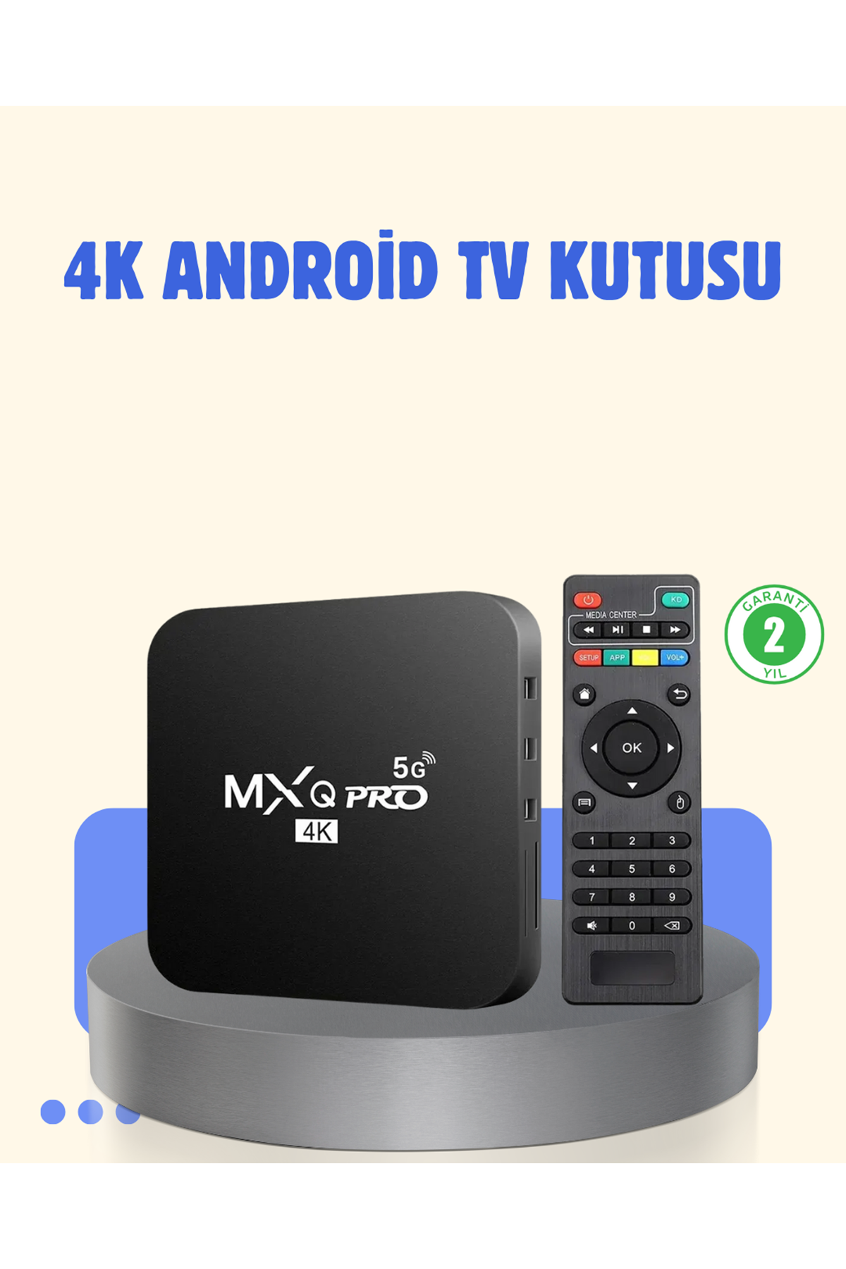 4K Android TV Box – 2GB RAM 16GB ROM, Hızlı Wi-Fi Bağlantılı Akıllı Medya Kutusu