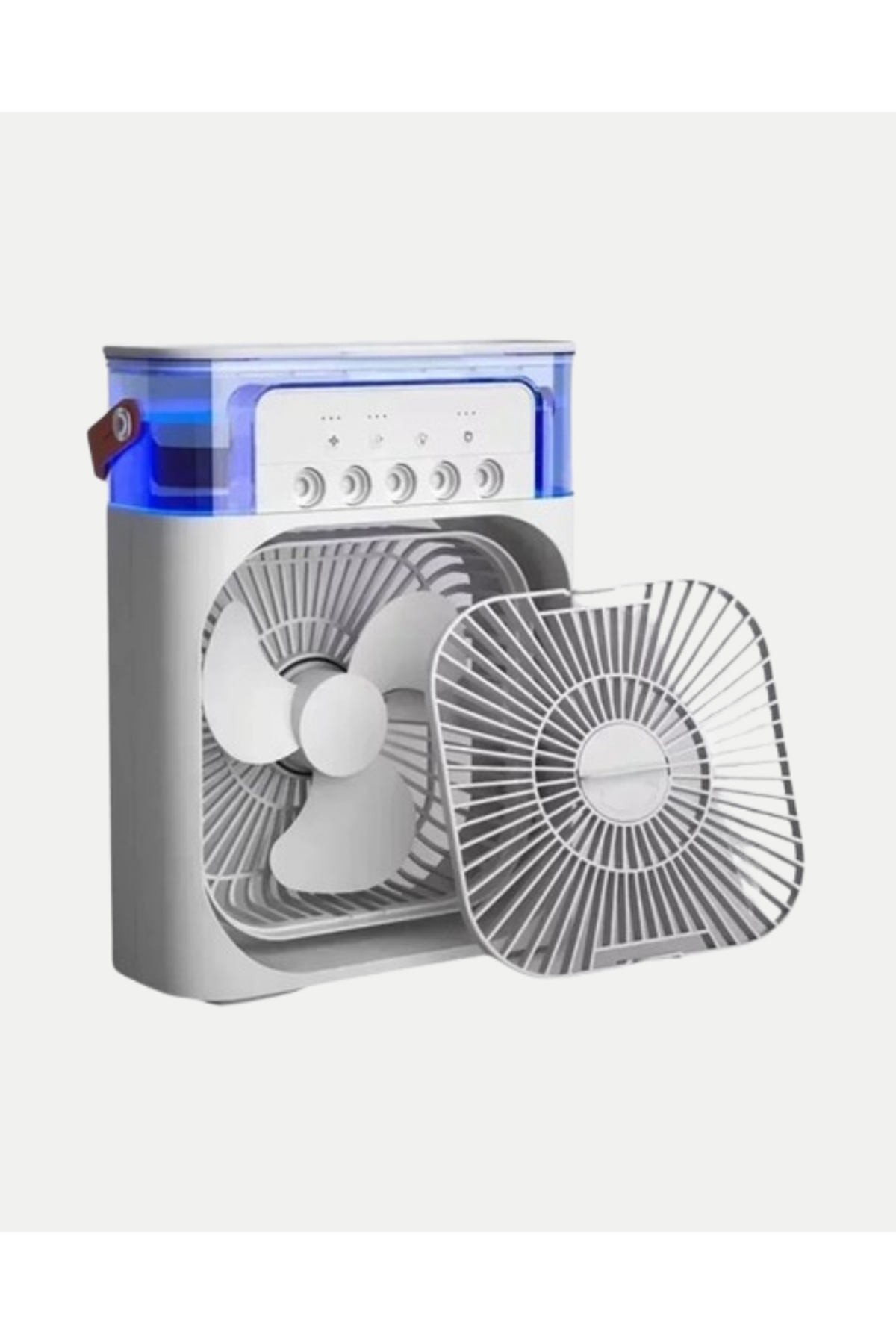 3’ü 1 Arada Mini Klima Fan USB Şarjlı, 7 Renk Gece Lambalı ve Nemlendirici