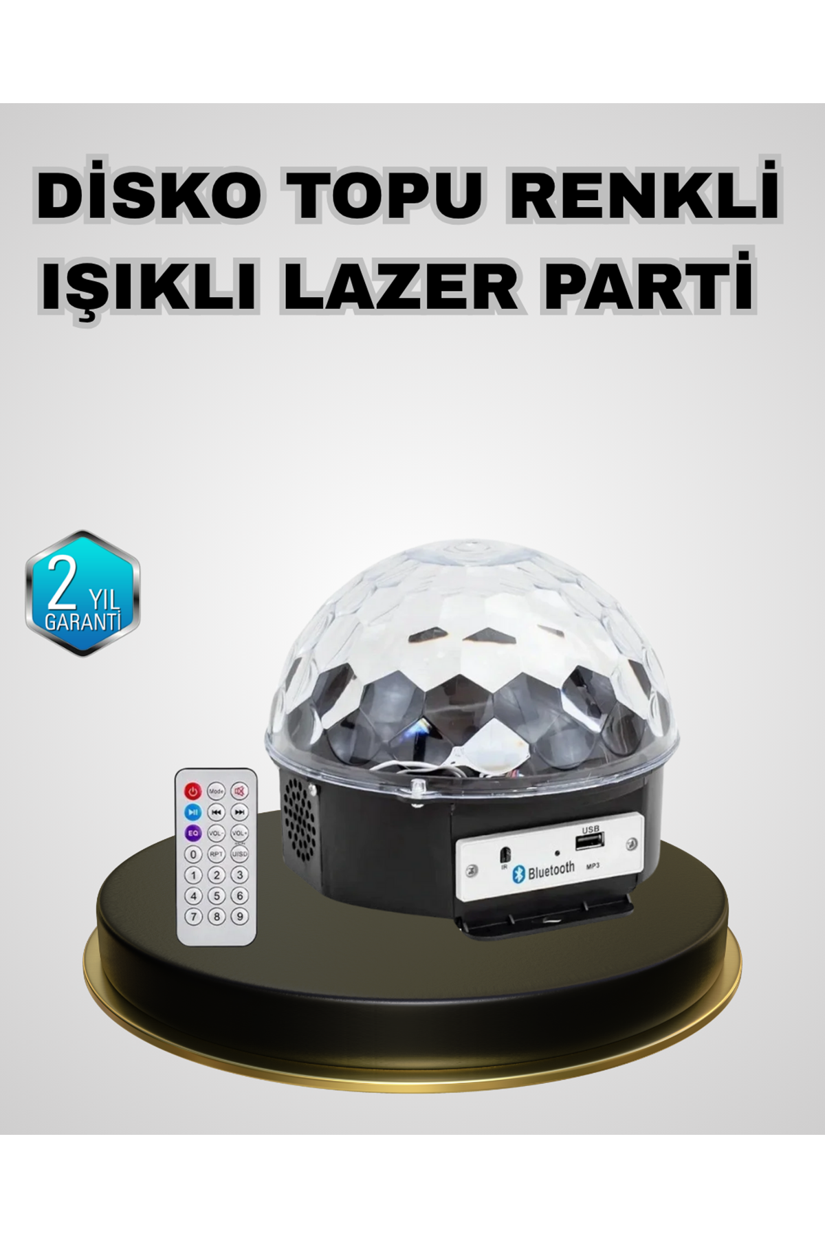 Bluetooth Hoparlörlü LED Disko Işığı Müzik Ritim Duyarlı ve Taşınabilir