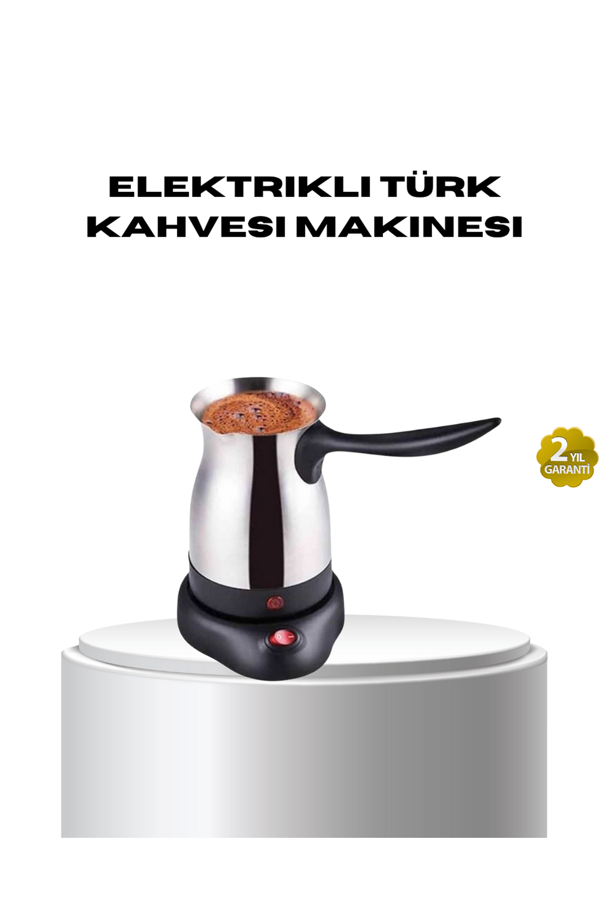 Paslanmaz Çelik Elektrikli Cezve 800W 6 Fincan Kapasiteli