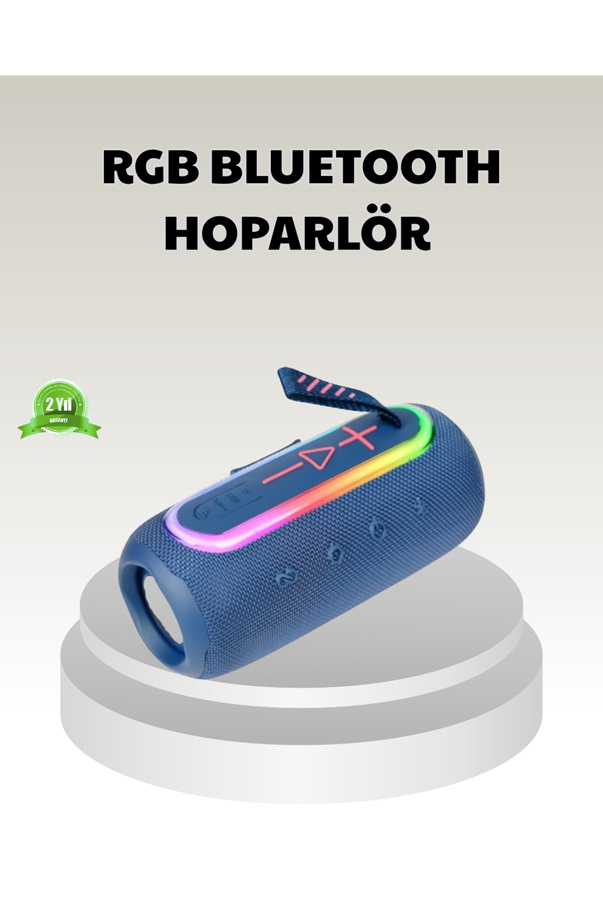 Mavi Taşınabilir Bluetooth Hoparlör Kompakt Tasarım ve Güçlü Ses