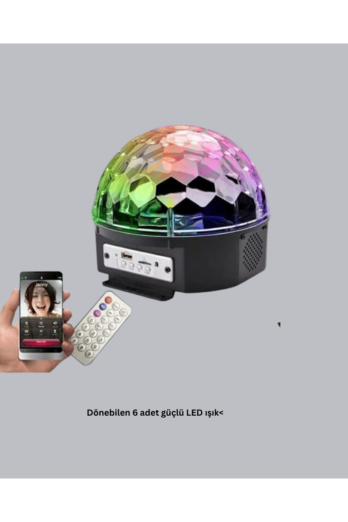 Ritim Hassasiyetli Bluetooth Hoparlörlü Disko Işığı Döner LED Efektli