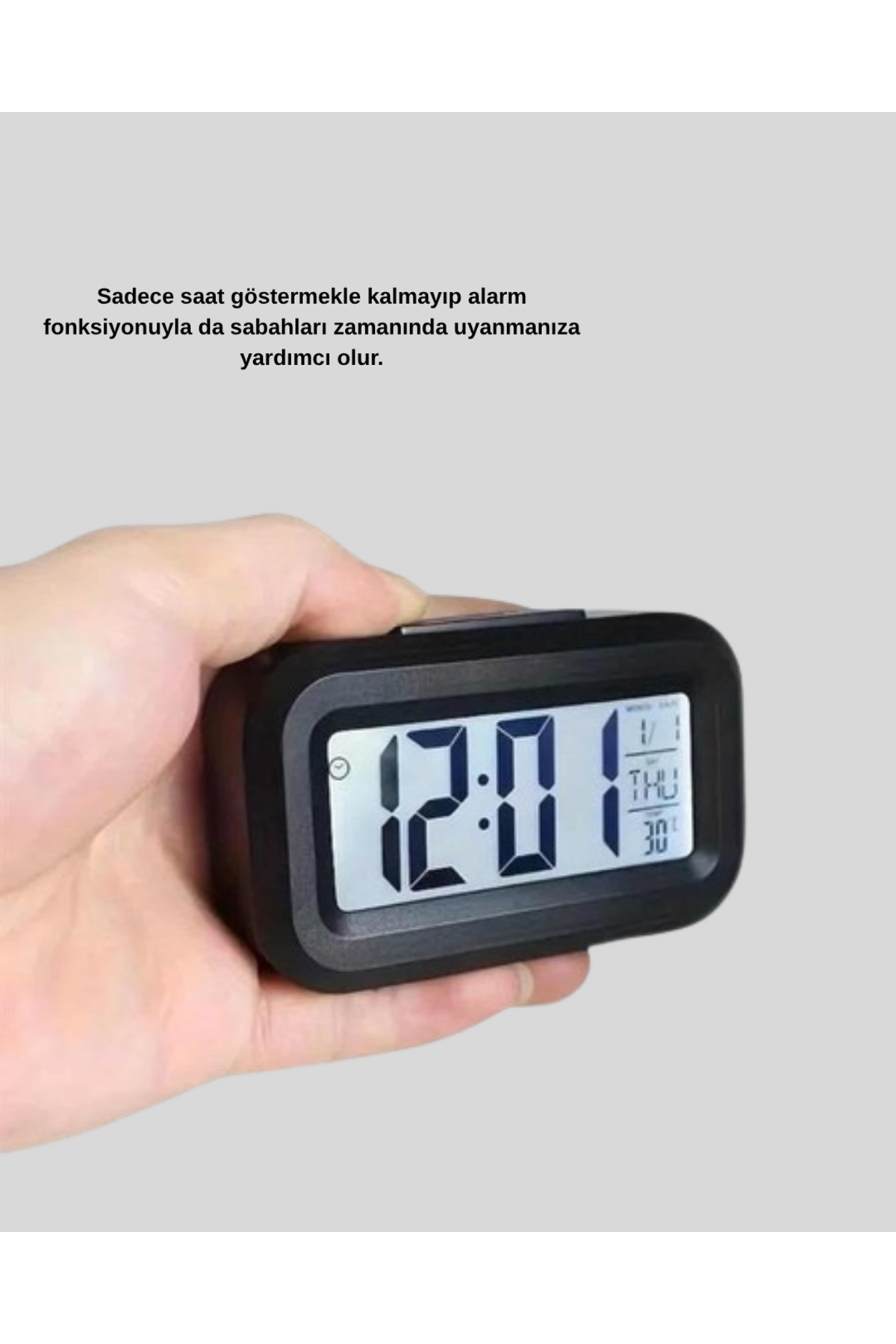 Sensörlü Dijital Masa Saati Alarm ve Sıcaklık Göstergeli