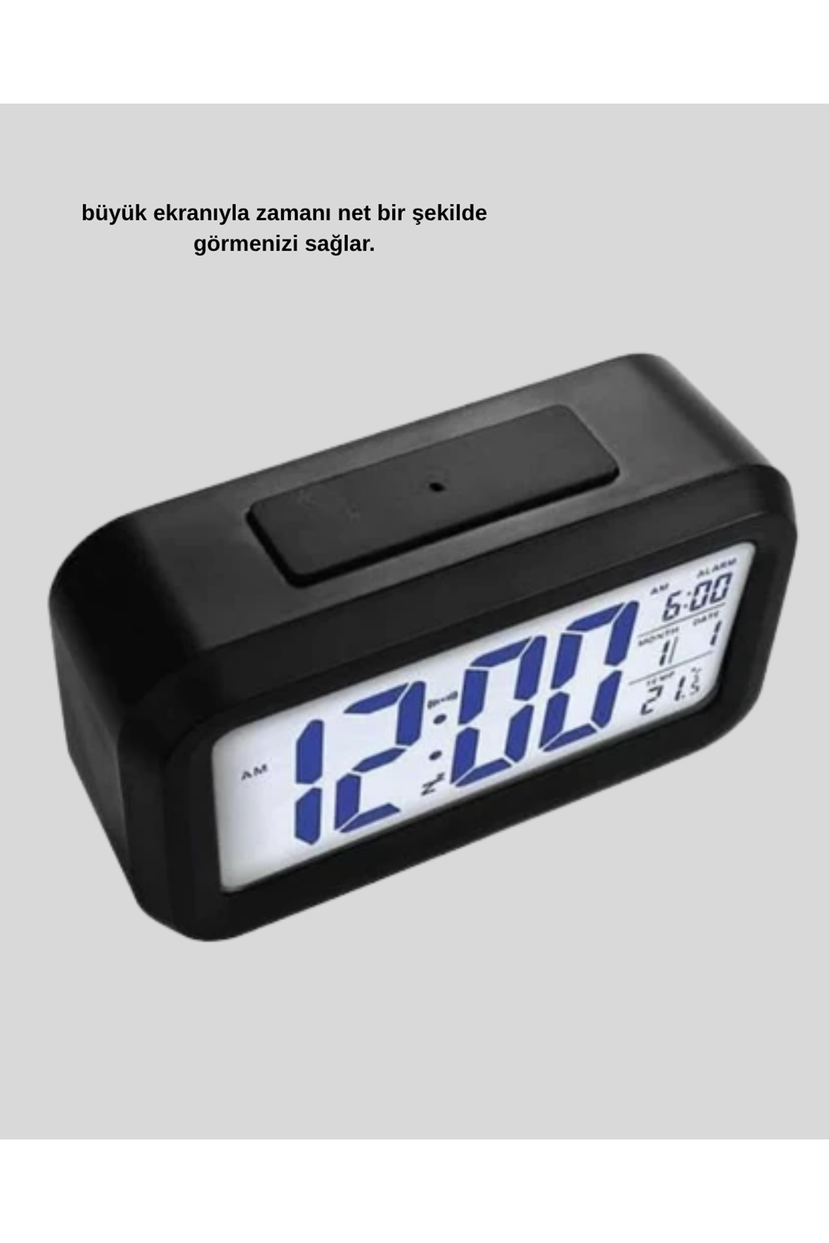 Sensörlü Dijital Masa Saati Alarm ve Sıcaklık Göstergeli