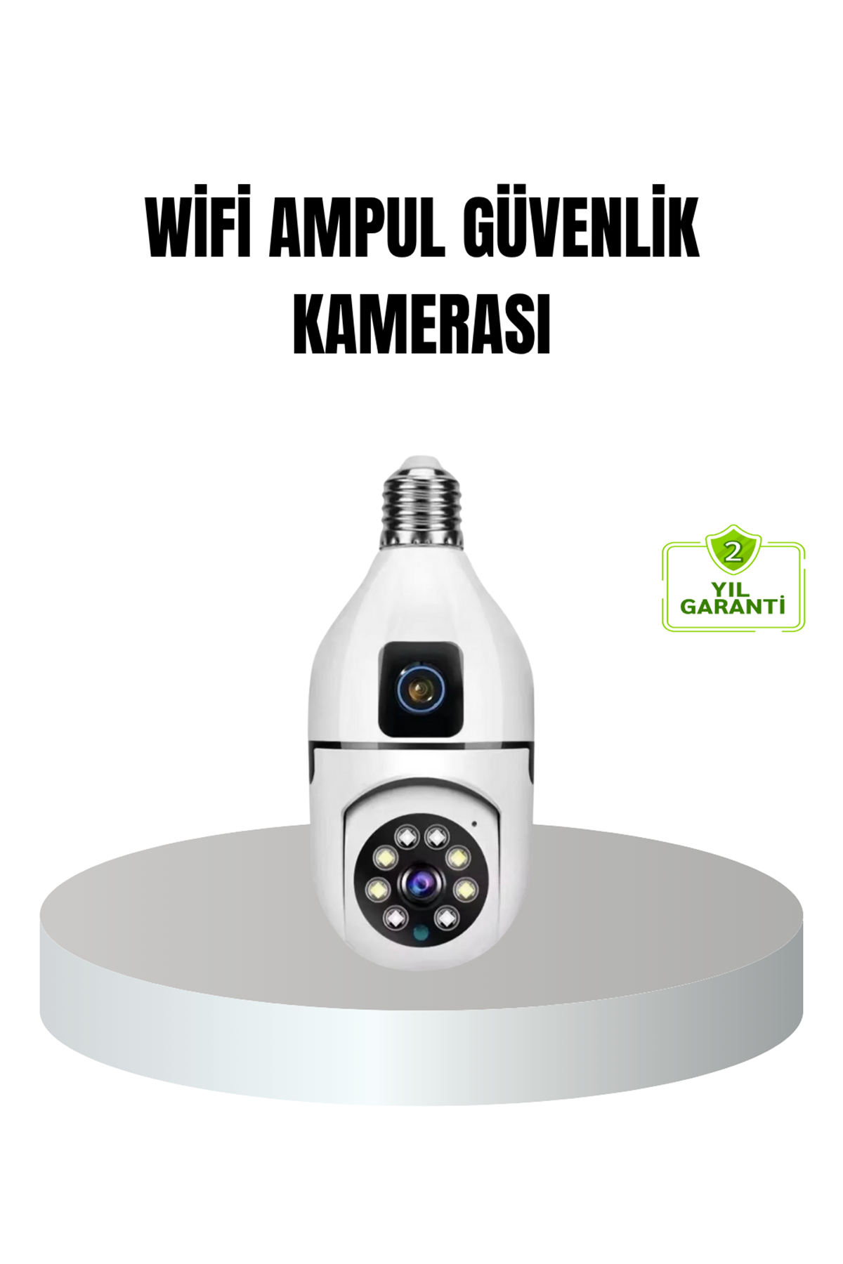 WiFi Ampul Güvenlik Kamerası 1080P Full HD Gece Görüşlü ve Hareket Algılamalı
