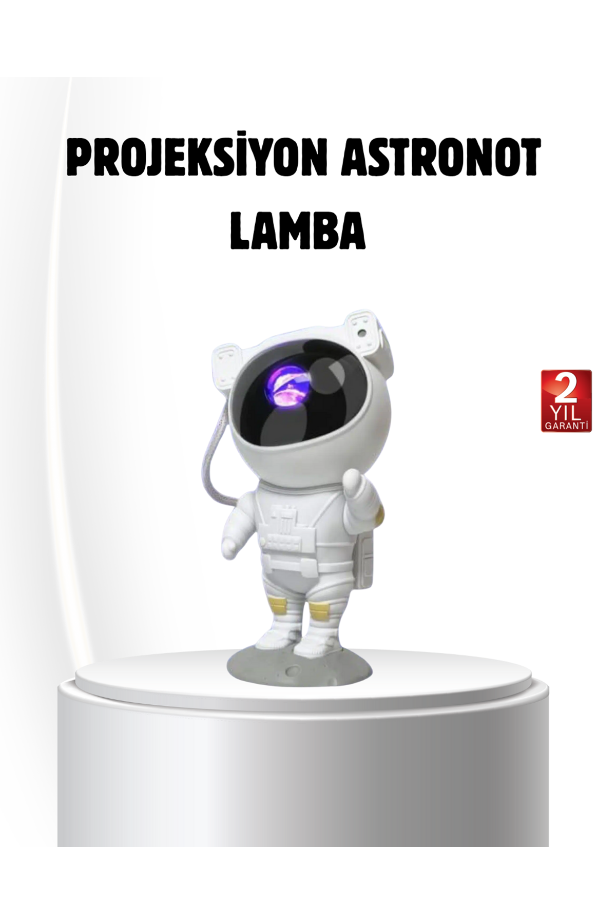 Bluetooth Müzikli Astronot Projeksiyon Lambası Yıldız ve Ay Efektli