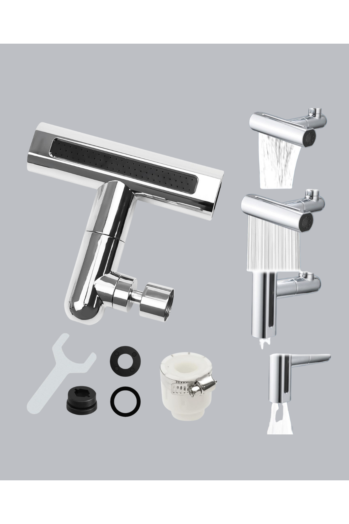 ABS Pirinç Alaşımlı Musluk Başlığı 4 Modlu 360° Dönebilen ve Ekonomik