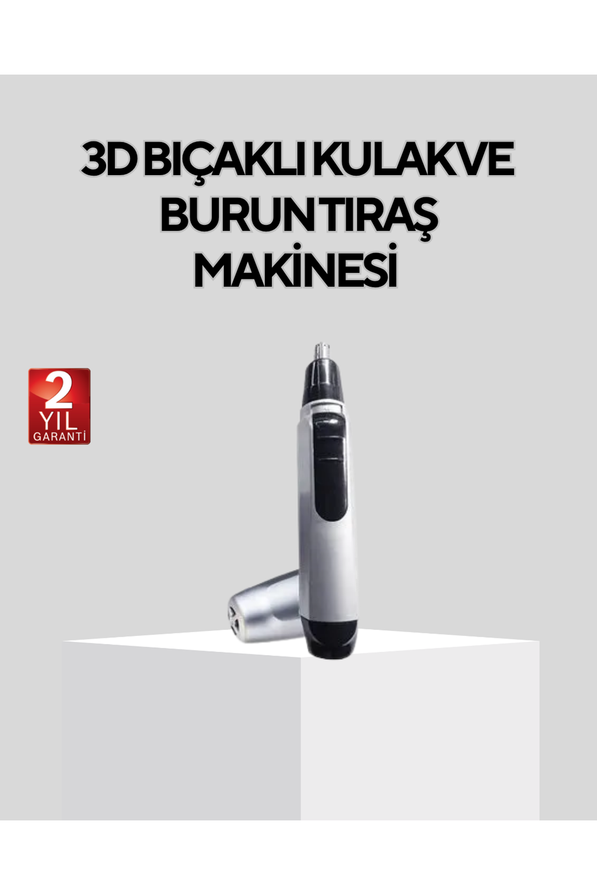 Burun Kulak ve Kaş Tıraş Makinesi 3D Keskin Bıçaklı Pil ile Çalışan