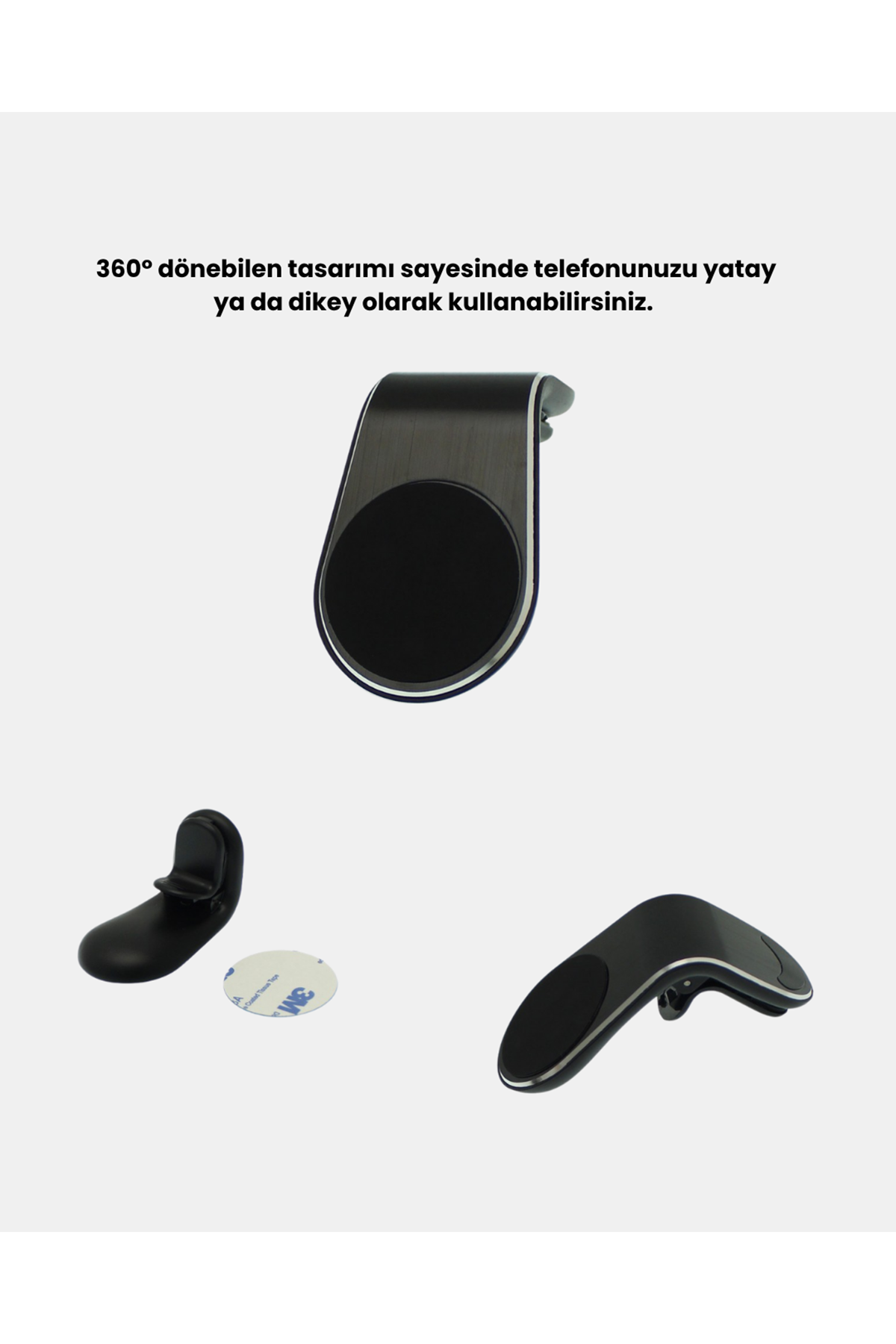360° Dönebilen Manyetik Araç Telefon Tutucu Sarsıntısız ve Şık Tasarımlı