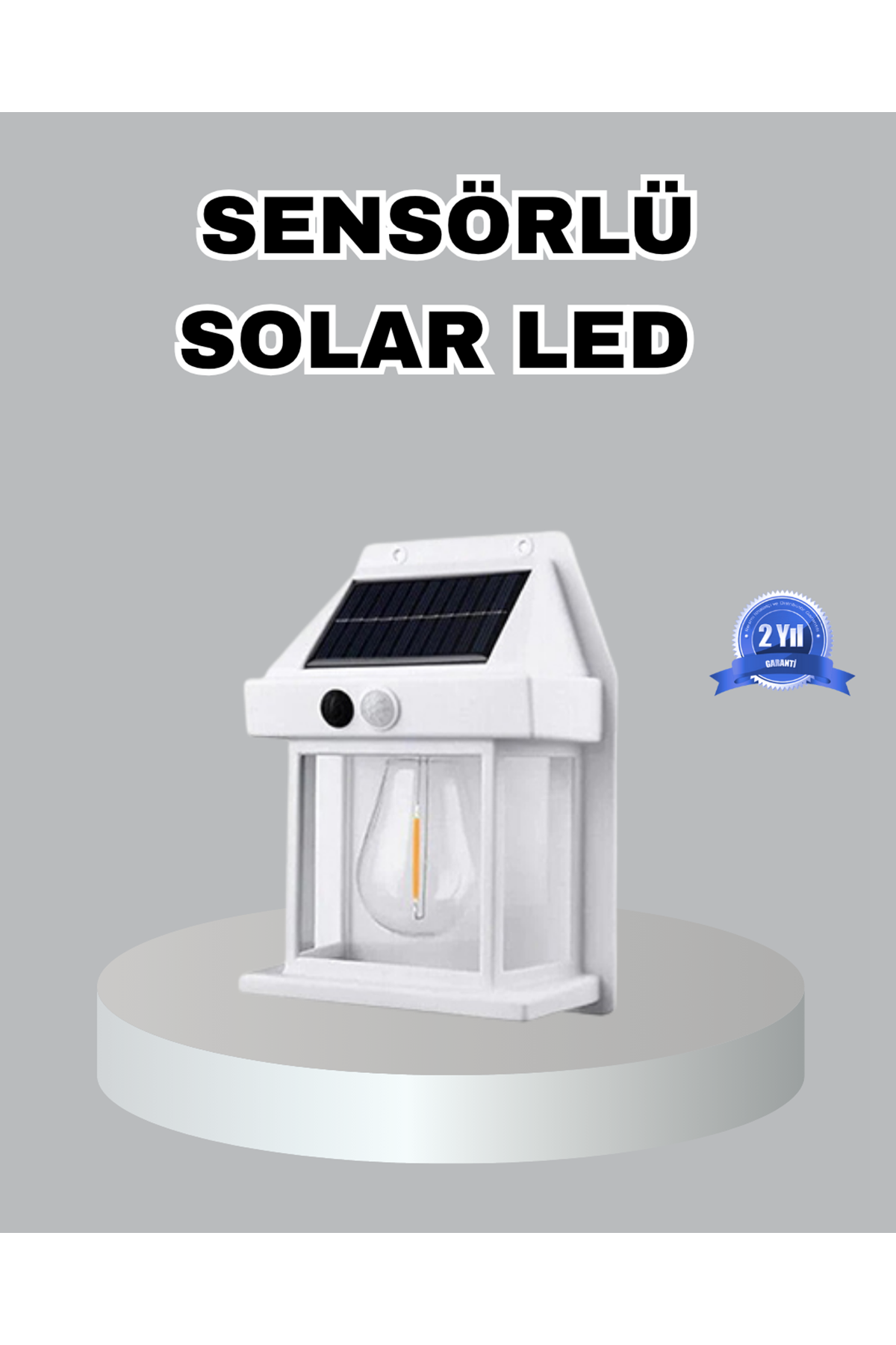 Üç Modlu Güneş Enerjili Duvar Lambası 1800mAh Bataryalı ve Hareket Sensörlü