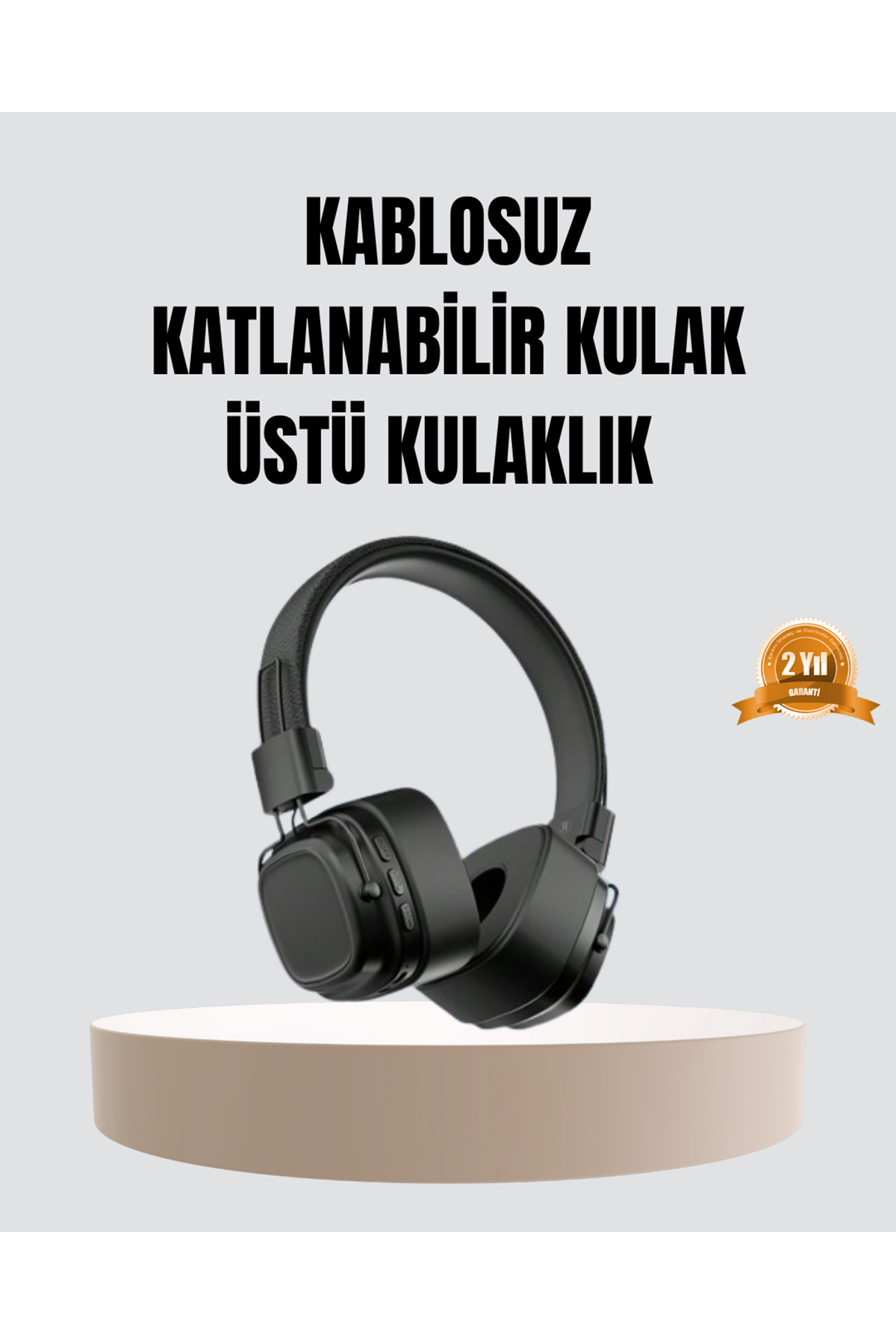 Bluetooth Kablosuz Kulak Üstü Kulaklık Katlanabilir Konforlu ve Şık Tasarımlı