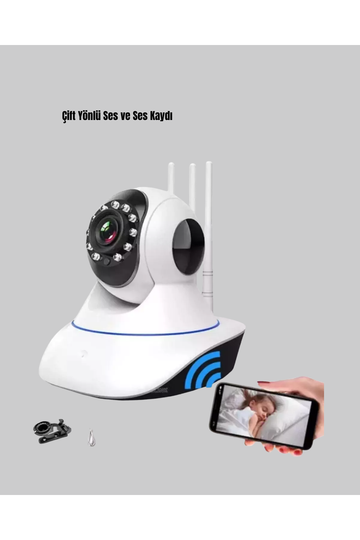 HD IP Kamera – Gece Görüşlü, Hareket Sensörlü, Mobil Takip ve Çift Yönlü Ses