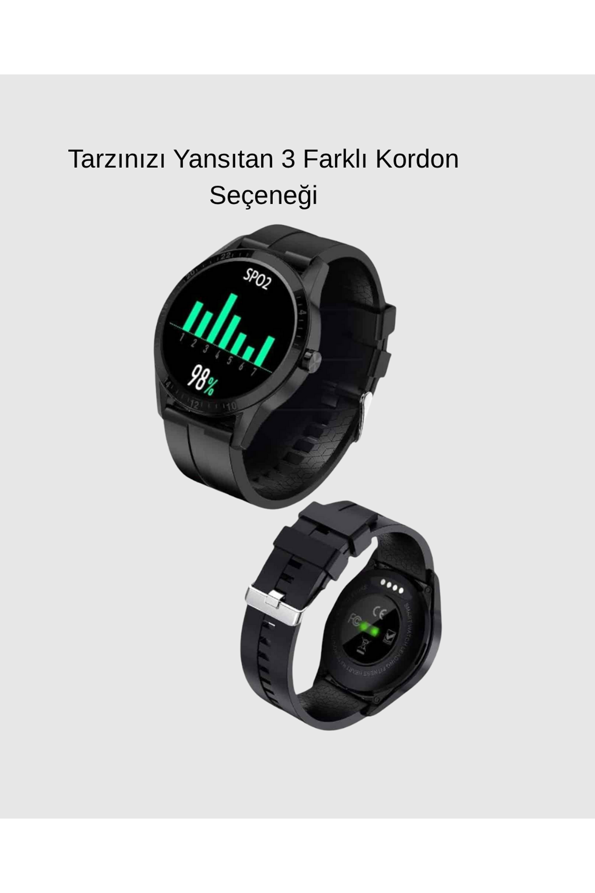 AMOLED Ekranlı Smartwatch – 3 Kordonlu, Kalp Atış & Uyku Takipli Akıllı Saat