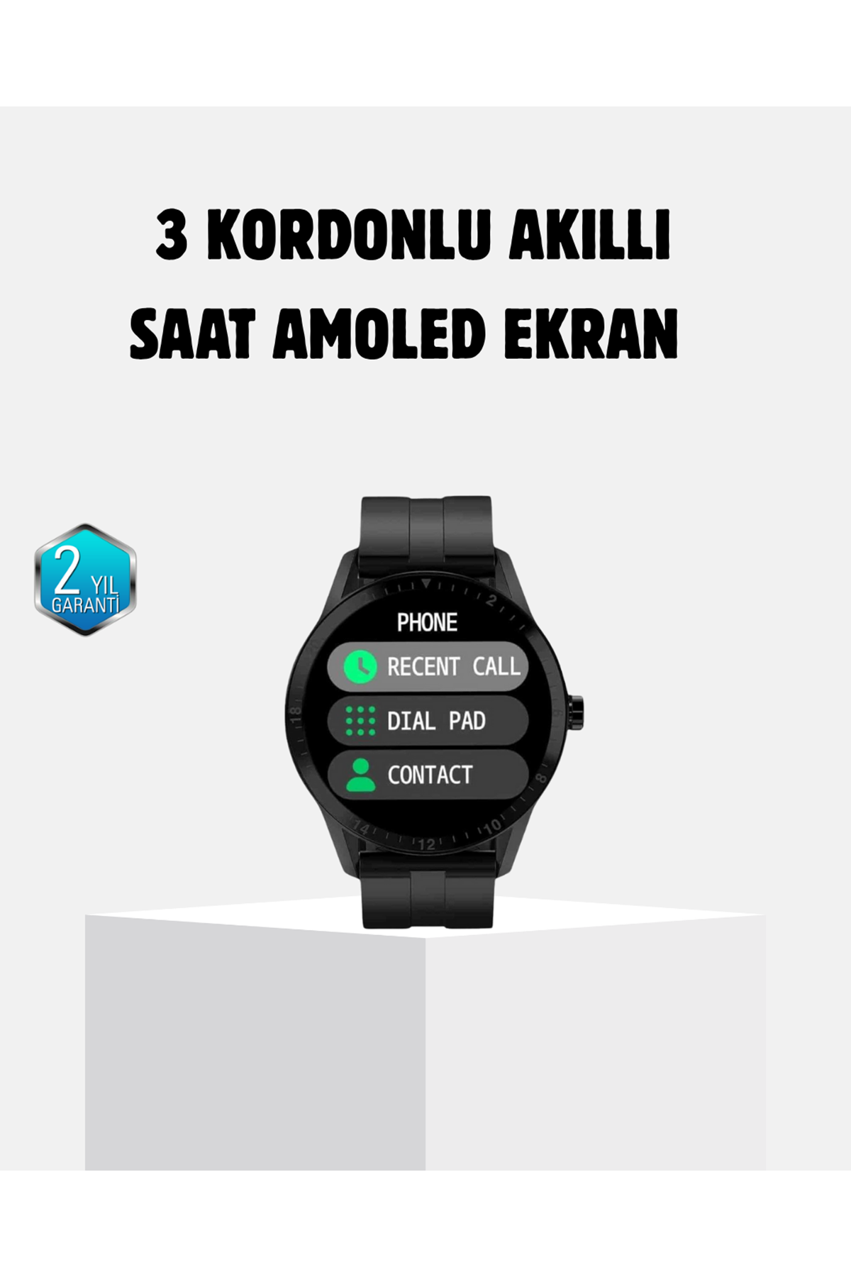 3 Kordonlu AMOLED Akıllı Saat – Sağlık Takipli