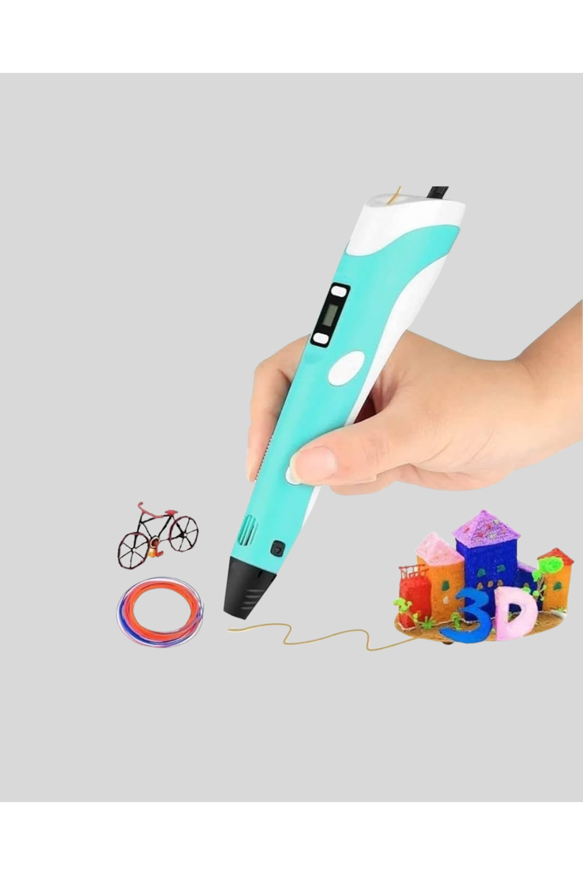 3D Kalem Ergonomik ve 1.75 mm Filament Destekli FDM Yazıcı Kalemi