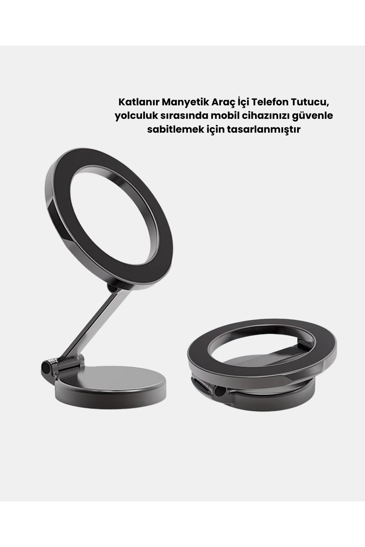 Katlanır Manyetik Araç İçi Telefon Tutucu – 360° Dönebilen, MagSafe Uyumlu, Güçlü Mıknatıslı Tasarım