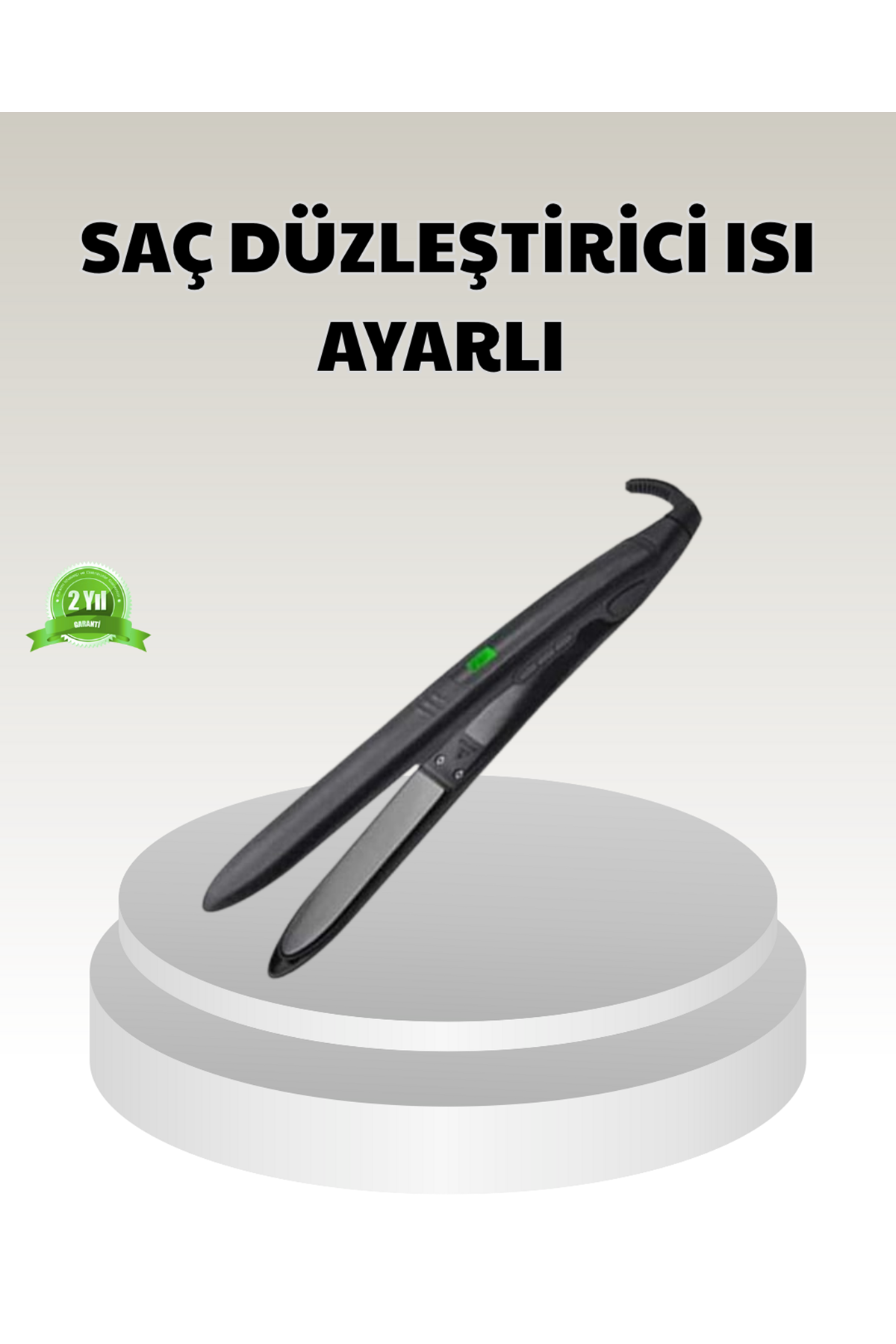 Dijital Ekranlı Isı Ayarlı Saç Düzleştirici –  Titanyum Plaka, Seyahat Dostu Tasarım