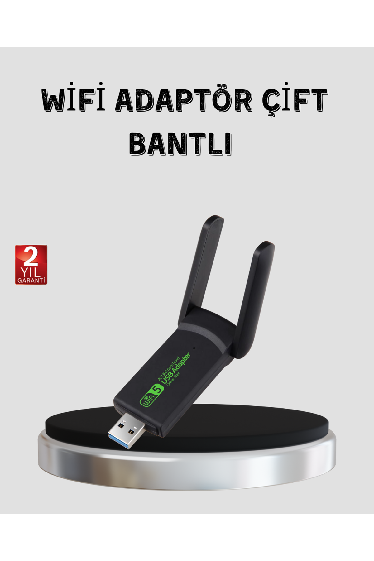 1200 Mbps Dual Band WiFi Adaptör – 5.8G & 2.4G Çift Antenli