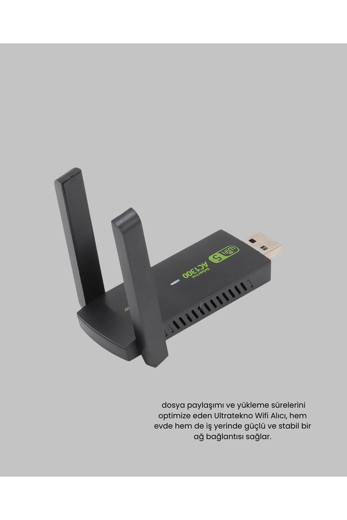 1200 Mbps Dual Band WiFi Adaptör – 5.8G & 2.4G Çift Antenli