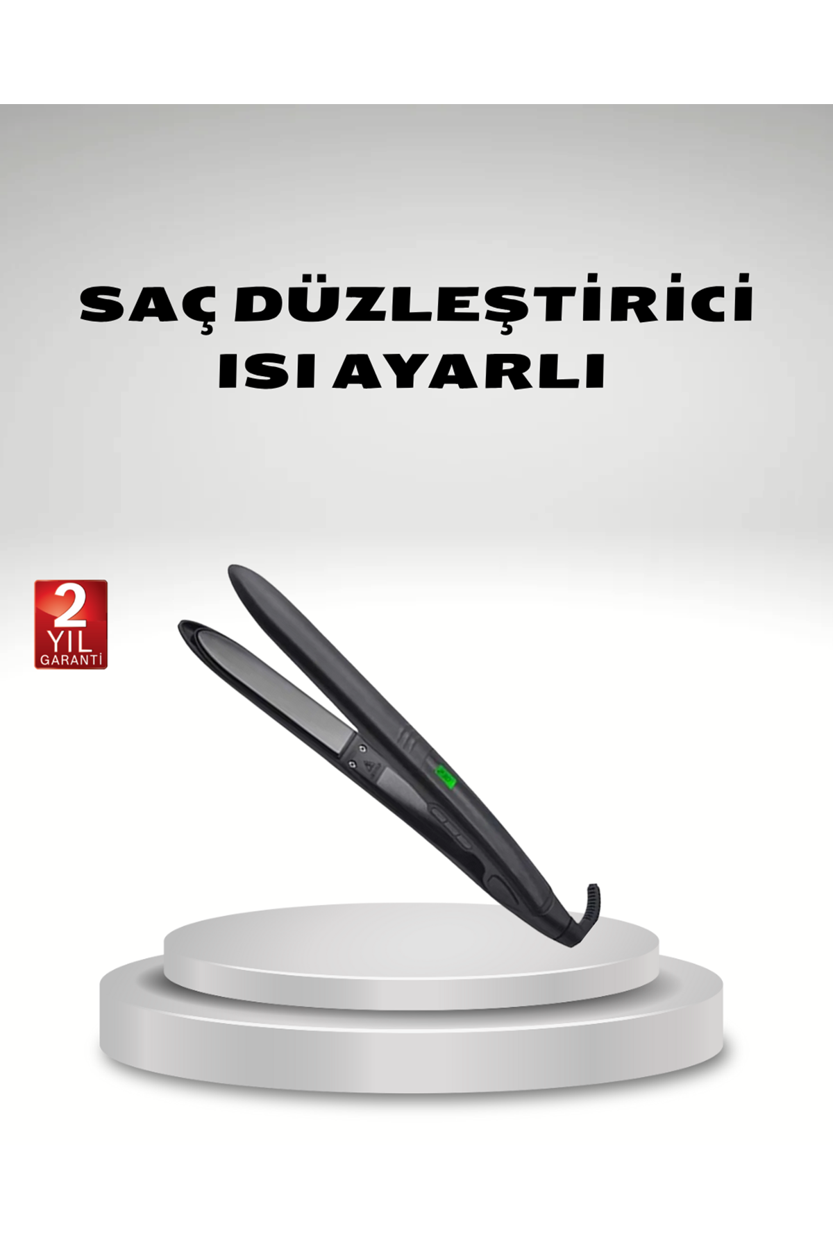 Isı Ayarlı Saç Düzleştirici Titanyum Seramik Plaka, Dijital Ekran