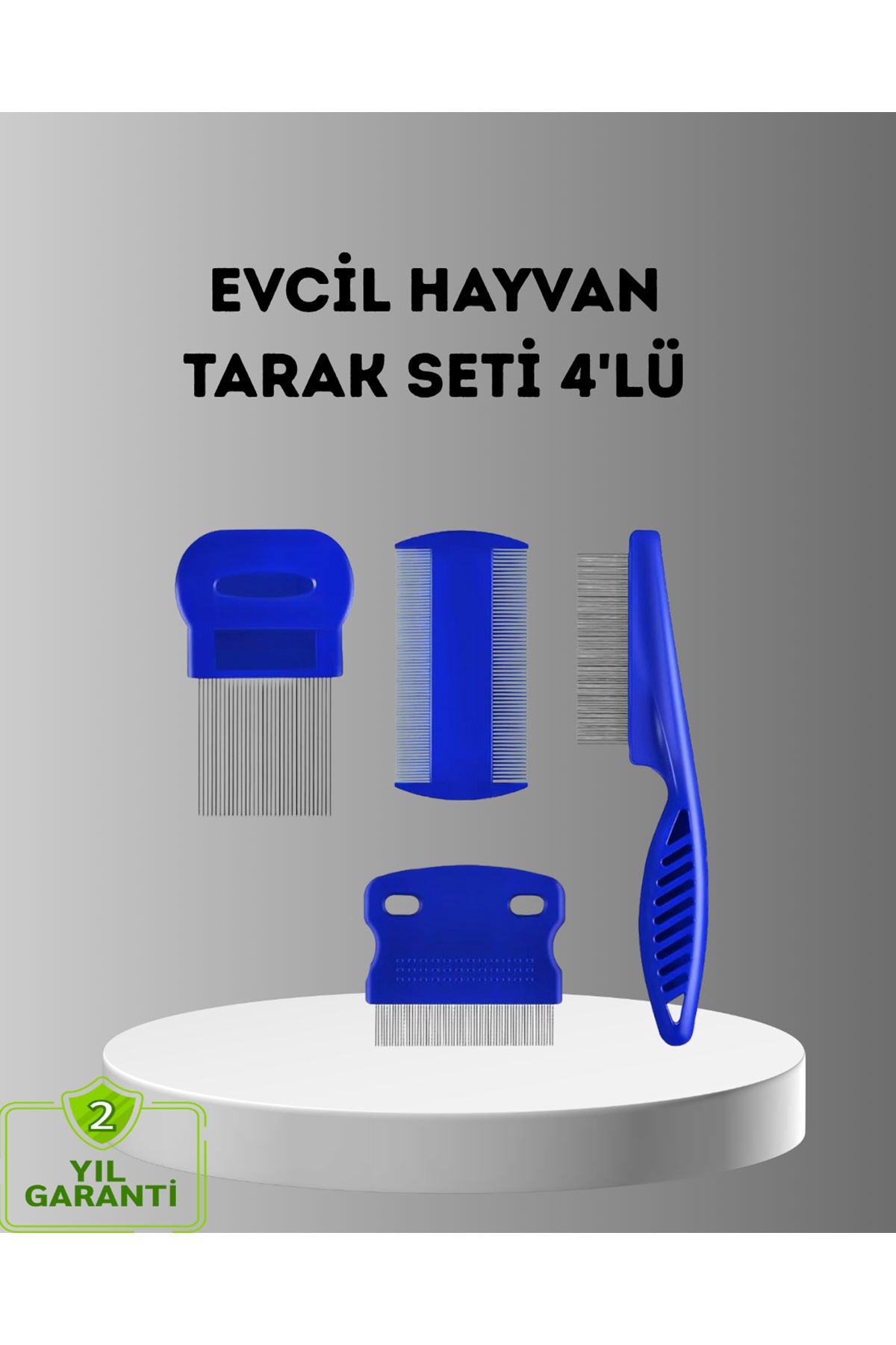 4’lü Kedi Köpek Tüy Temizleme Seti – Paslanmaz Çelik,Ergonomik ve Uzun Ömürlü