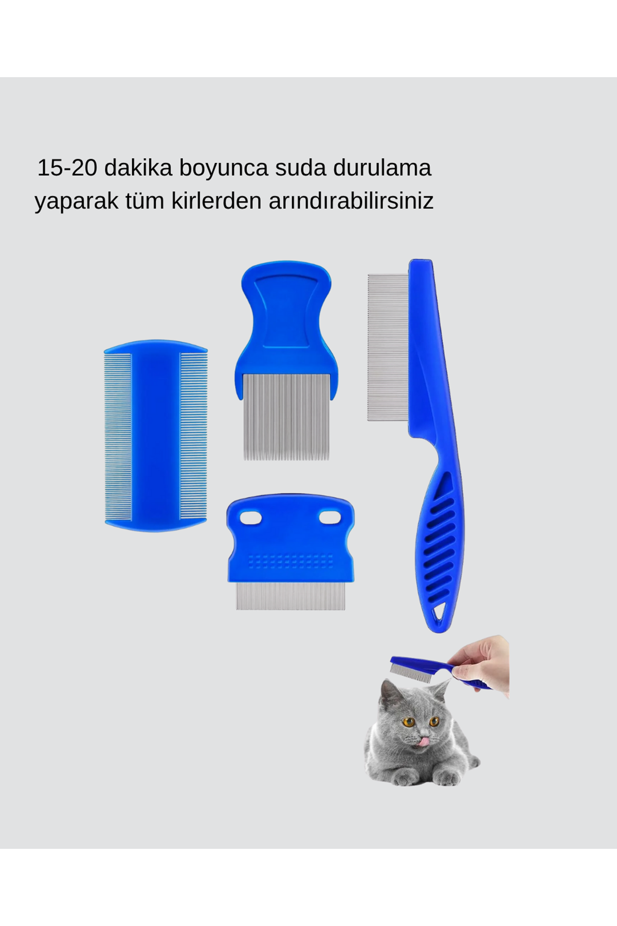 4’lü Kedi Köpek Tüy Temizleme Seti – Paslanmaz Çelik,Ergonomik ve Uzun Ömürlü