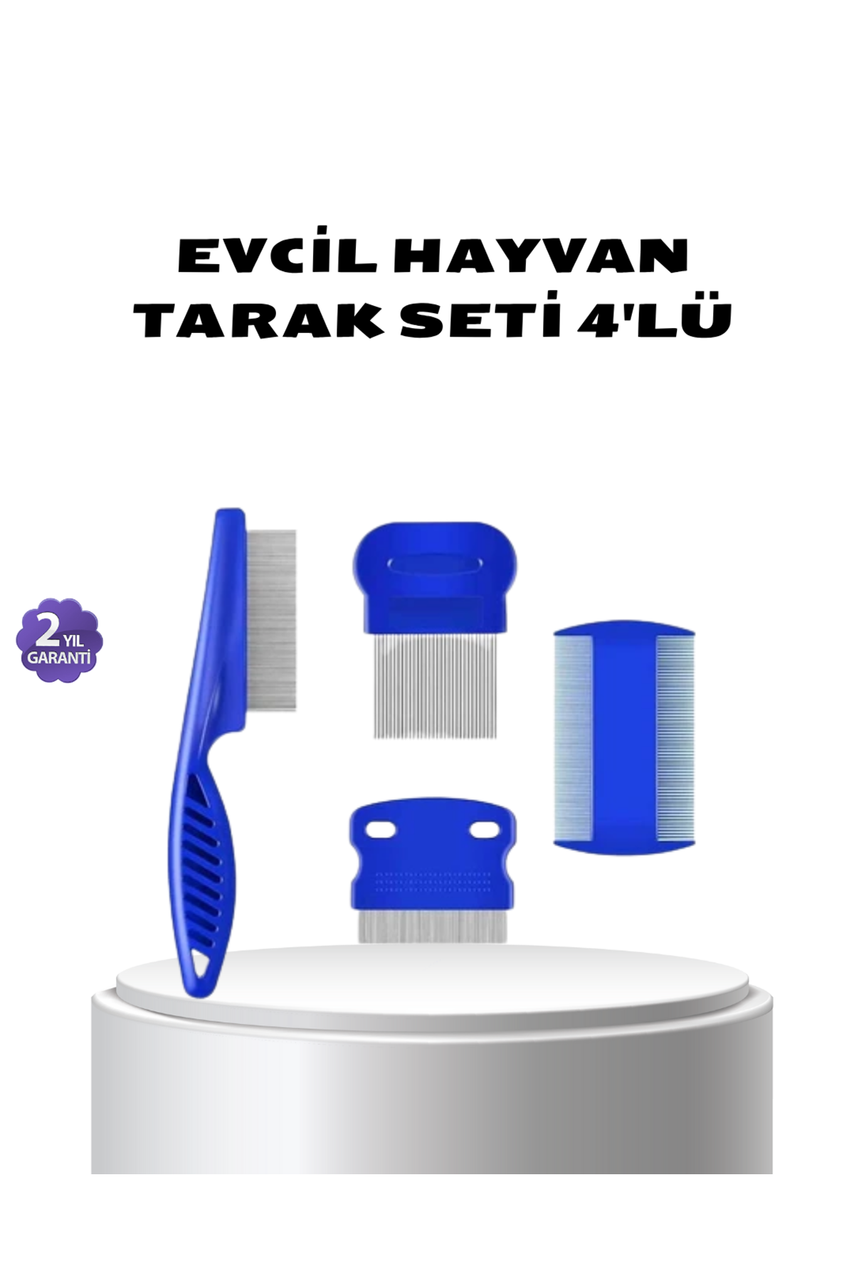 4’lü Evcil Hayvan Tüy Temizleme Seti – Paslanmaz Çelik,Plastik, Pratik ve Hijyenik Bakım