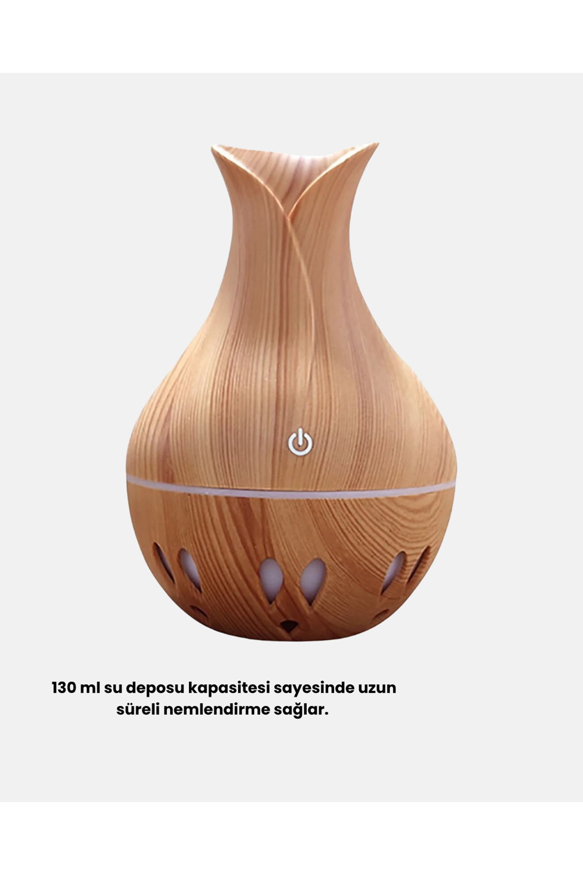 Ahşap Desenli 130 ml Aromaterapi Difüzör Sessiz ve USB Bağlantılı