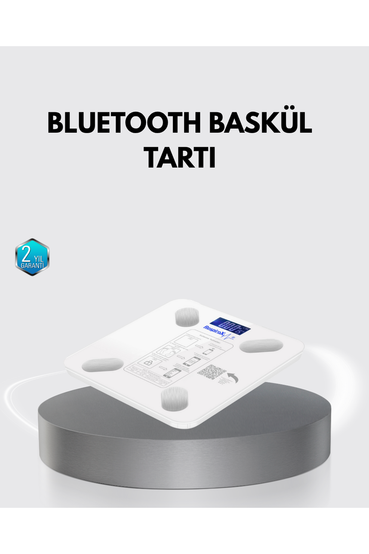 Bluetooth Akıllı Tartı – 8 Fonksiyonlu Dijital Baskül, 180 kg Kapasiteli