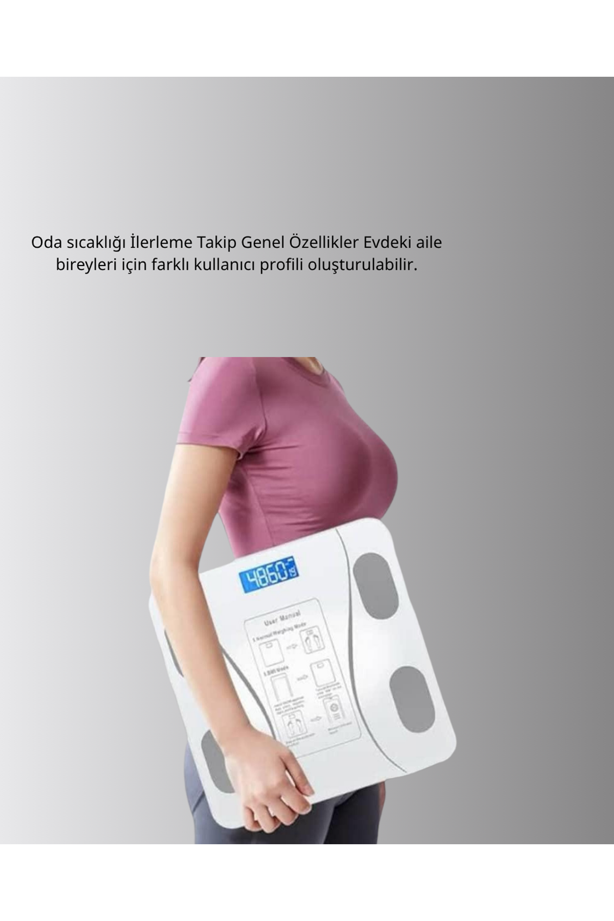Bluetooth Akıllı Tartı – 8 Fonksiyonlu Dijital Baskül, 180 kg Kapasiteli
