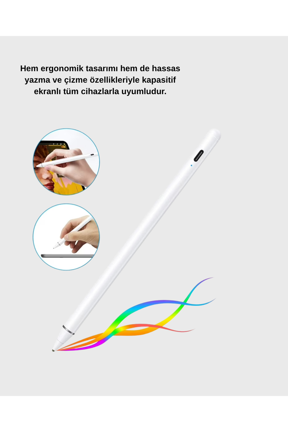 Manyetik Dokunmatik Kalem – Bluetooth Gerektirmeyen, Type-C Şarjlı, iPad ve Android Uyumlu Hassas Stylus